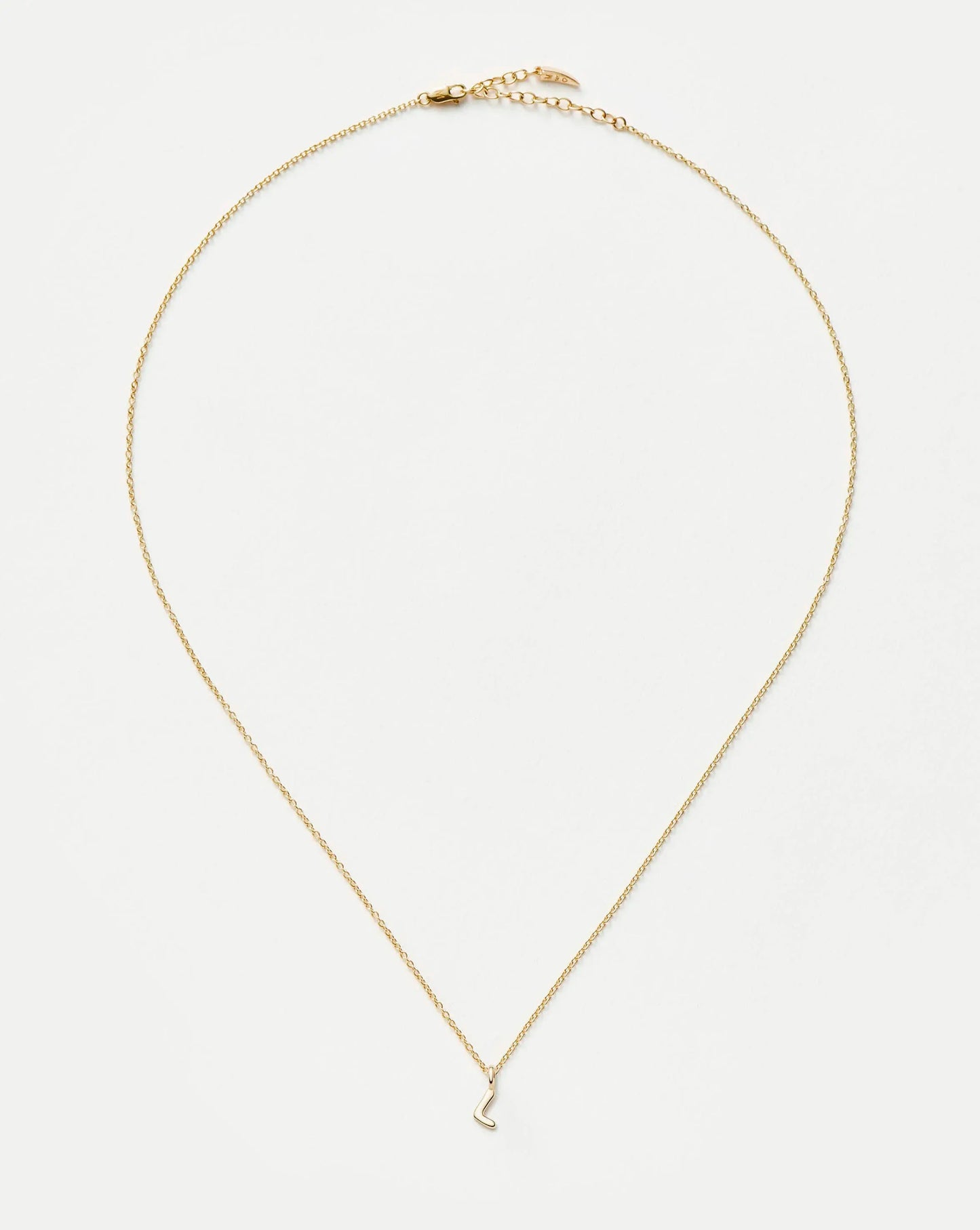 Fine Initial Mini Pendant Necklace - L | 14k Solid Gold Necklaces Missoma
