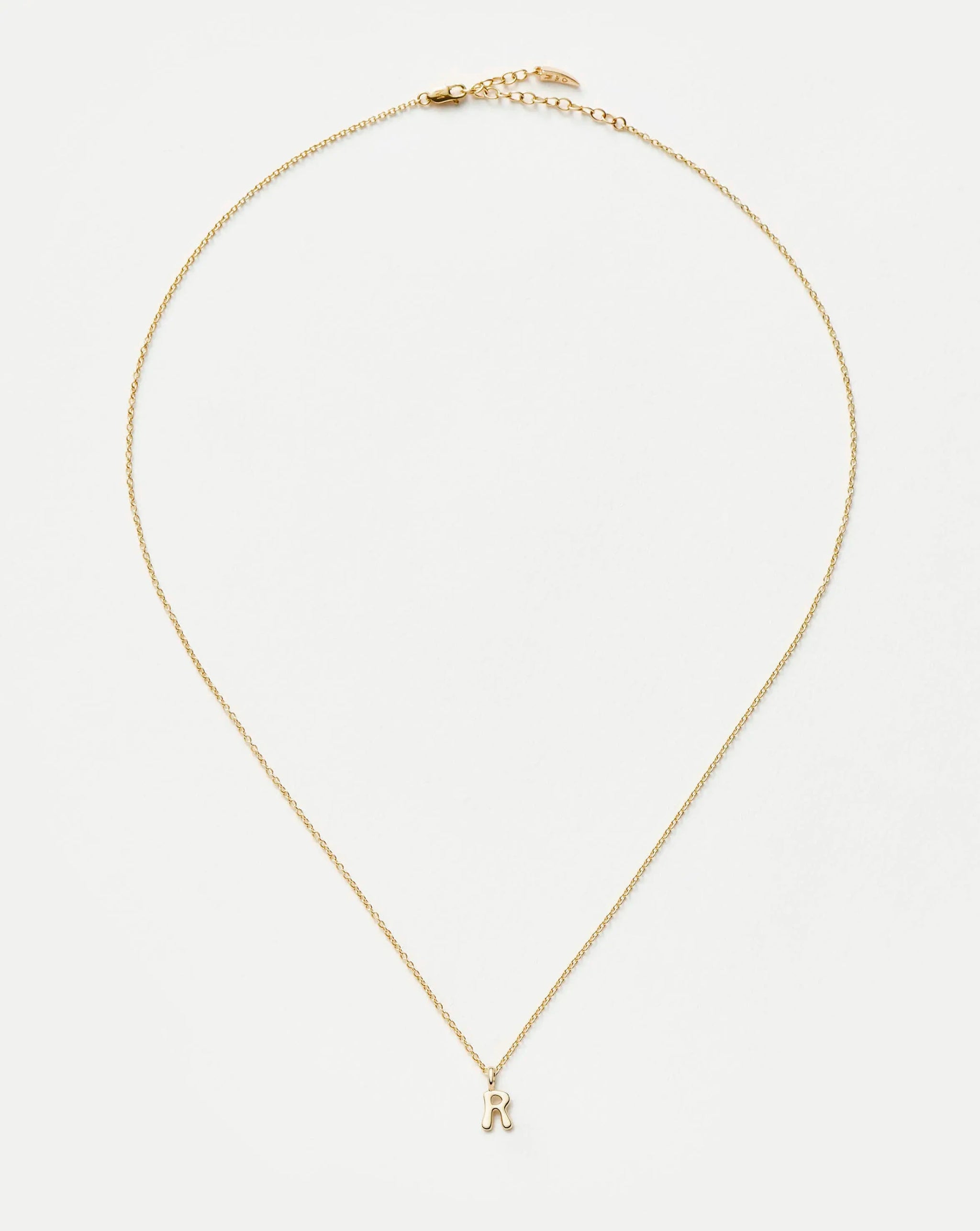 Fine Initial Mini Pendant Necklace - R | 14k Solid Gold Necklaces Missoma