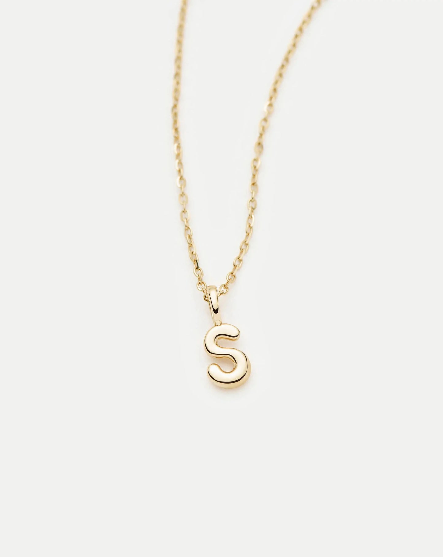 Fine Initial Mini Pendant Necklace - S | 14k Solid Gold Necklaces Missoma