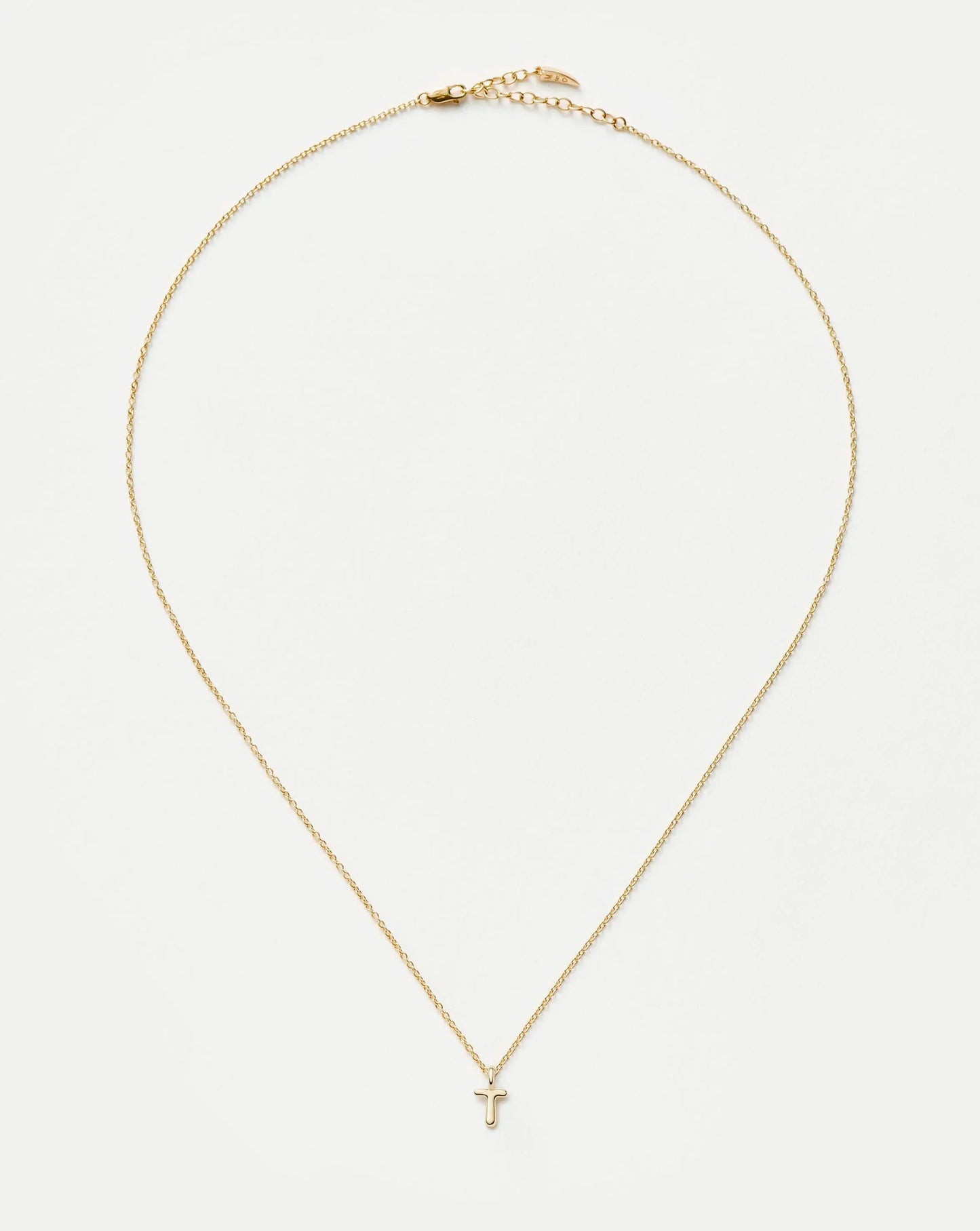 Fine Initial Mini Pendant Necklace - T | 14k Solid Gold Necklaces Missoma