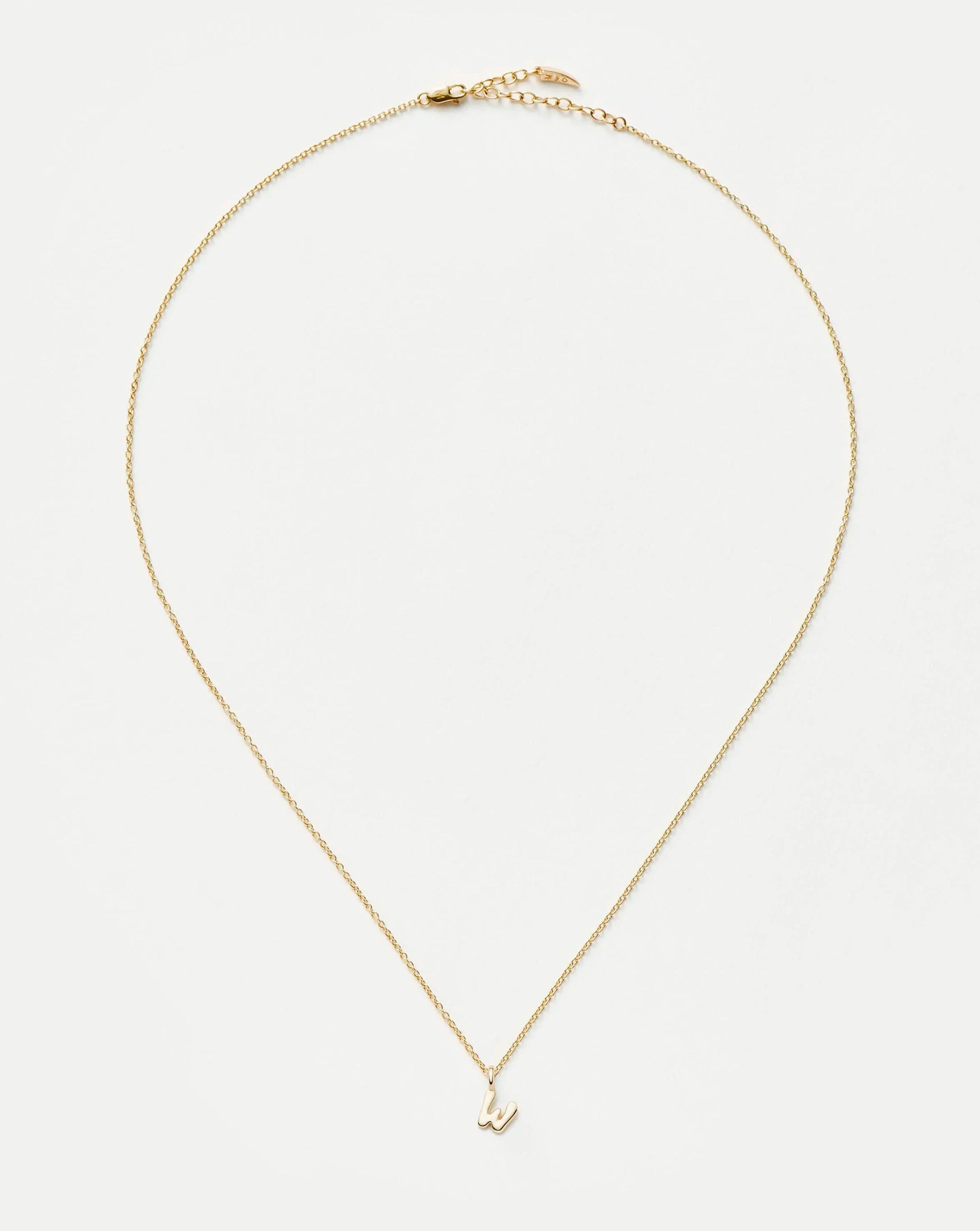Fine Initial Mini Pendant Necklace - W | 14k Solid Gold Necklaces Missoma