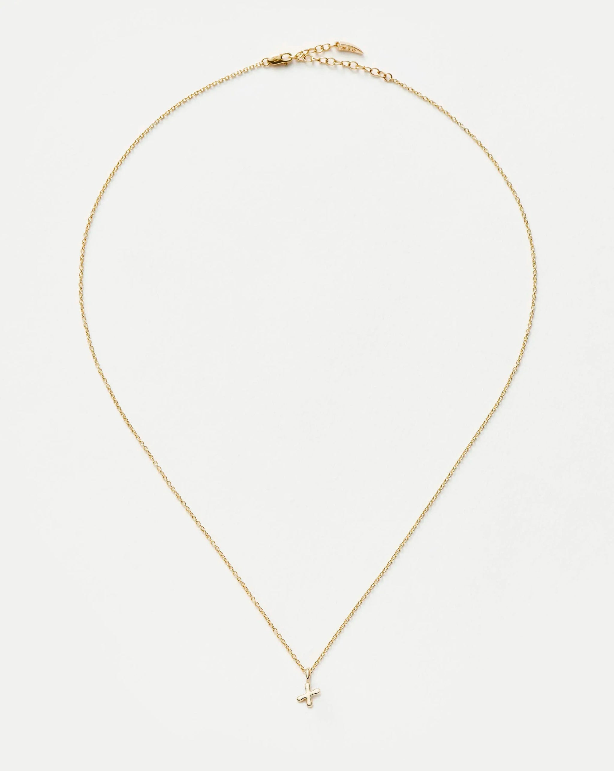 Fine Initial Mini Pendant Necklace - X | 14k Solid Gold Necklaces Missoma