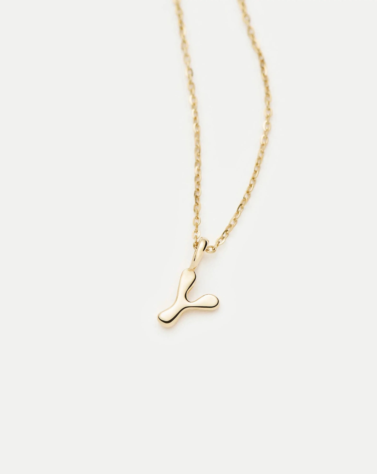 Fine Initial Mini Pendant Necklace - Y | 14k Solid Gold Necklaces Missoma