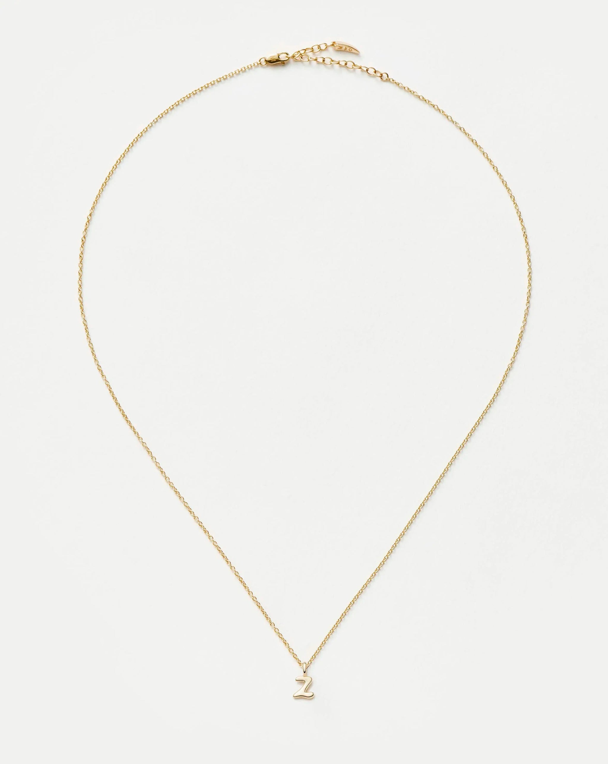 Fine Initial Mini Pendant Necklace - Z | 14k Solid Gold Necklaces Missoma