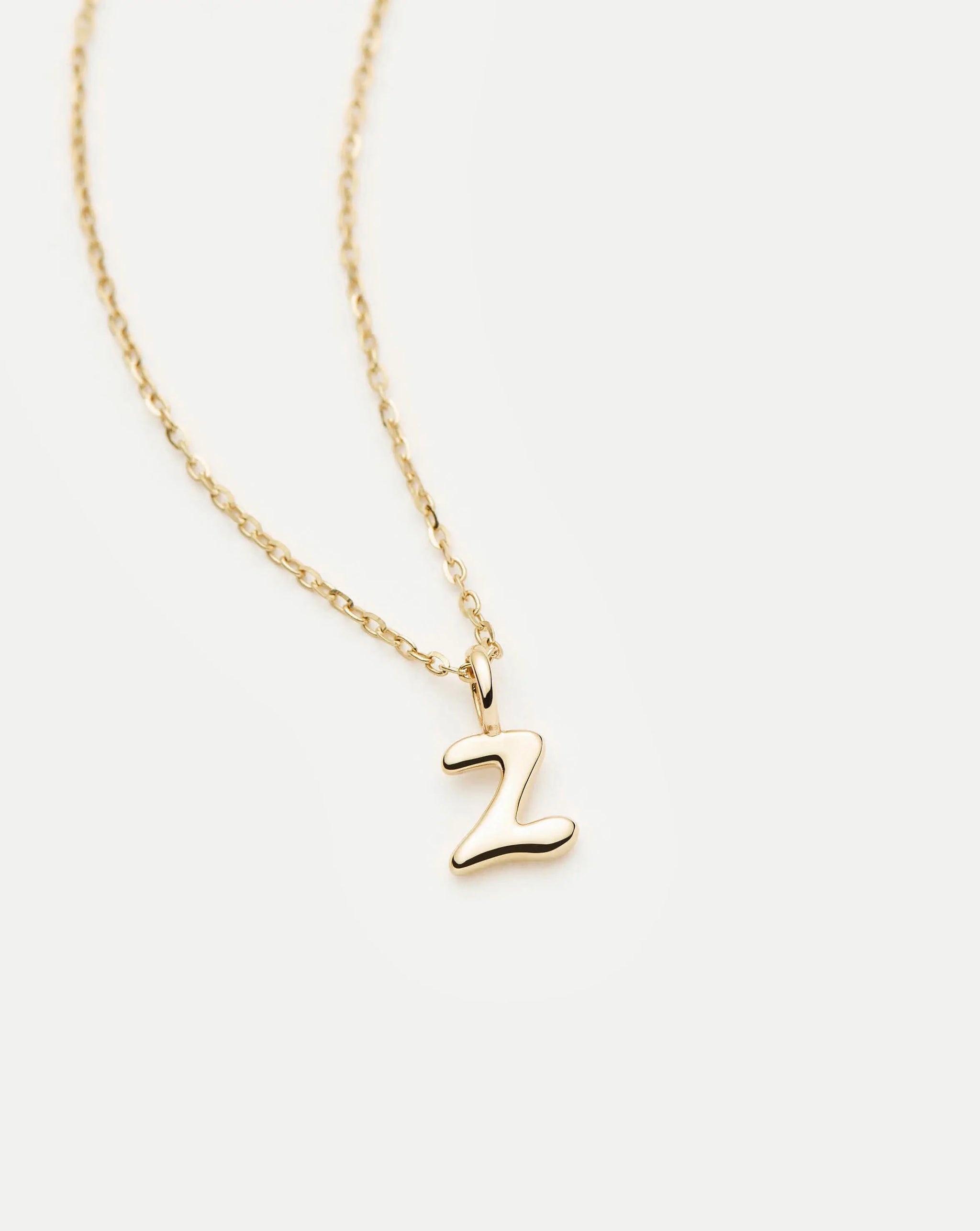 Fine Initial Mini Pendant Necklace - Z | 14k Solid Gold Necklaces Missoma