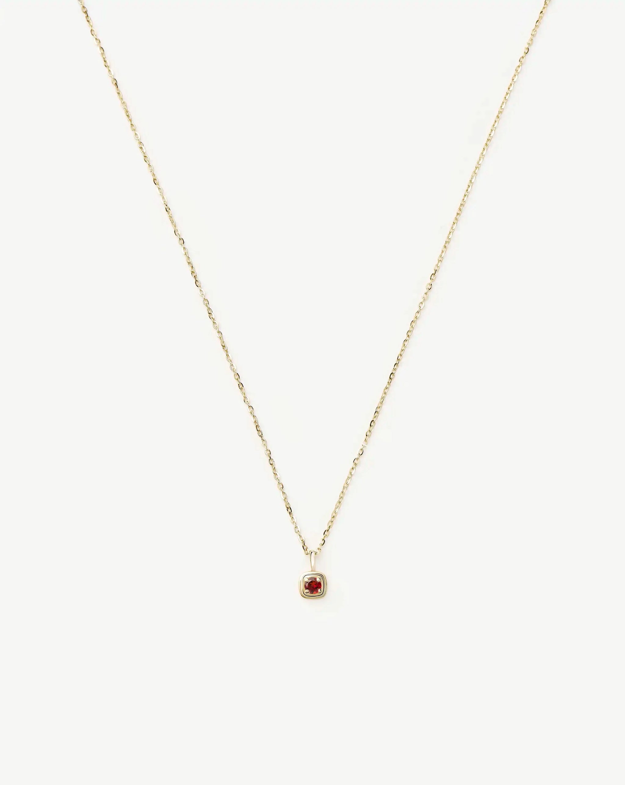 Fine January Birthstone Pendant Necklace | 14k Solid Gold/Garnet Necklace Missoma