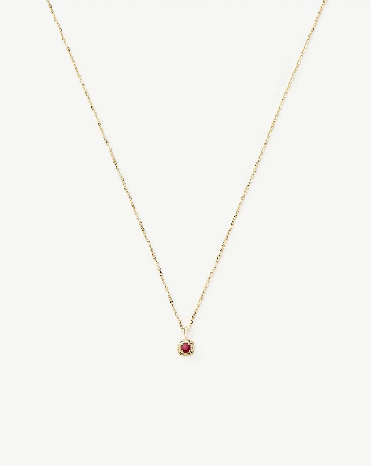 Fine July Birthstone Pendant Necklace | 14k Solid Gold/Ruby Necklace Missoma