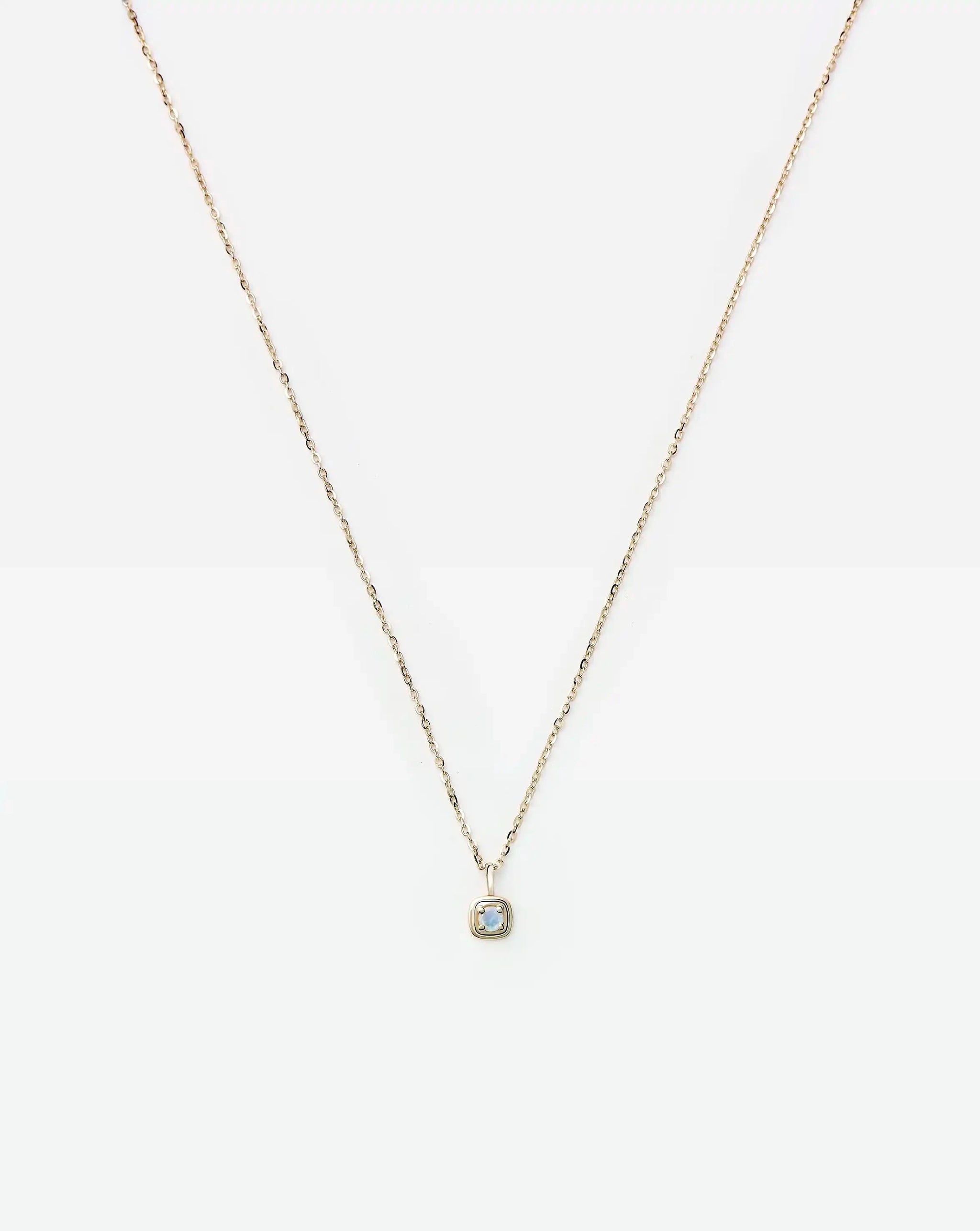 Fine June Birthstone Pendant Necklace | 14k Solid Gold/Rainbow Moonstone Necklace Missoma