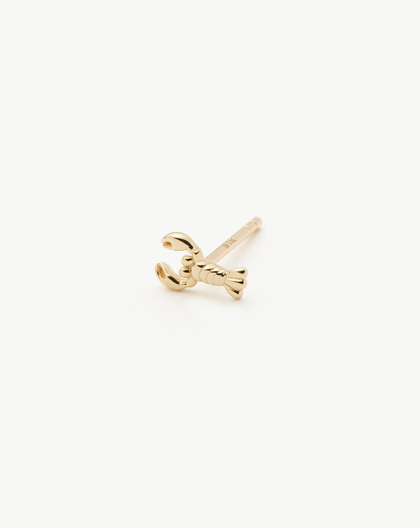 Fine Lobster Single Stud Earring | 14k Solid Gold Earrings Missoma