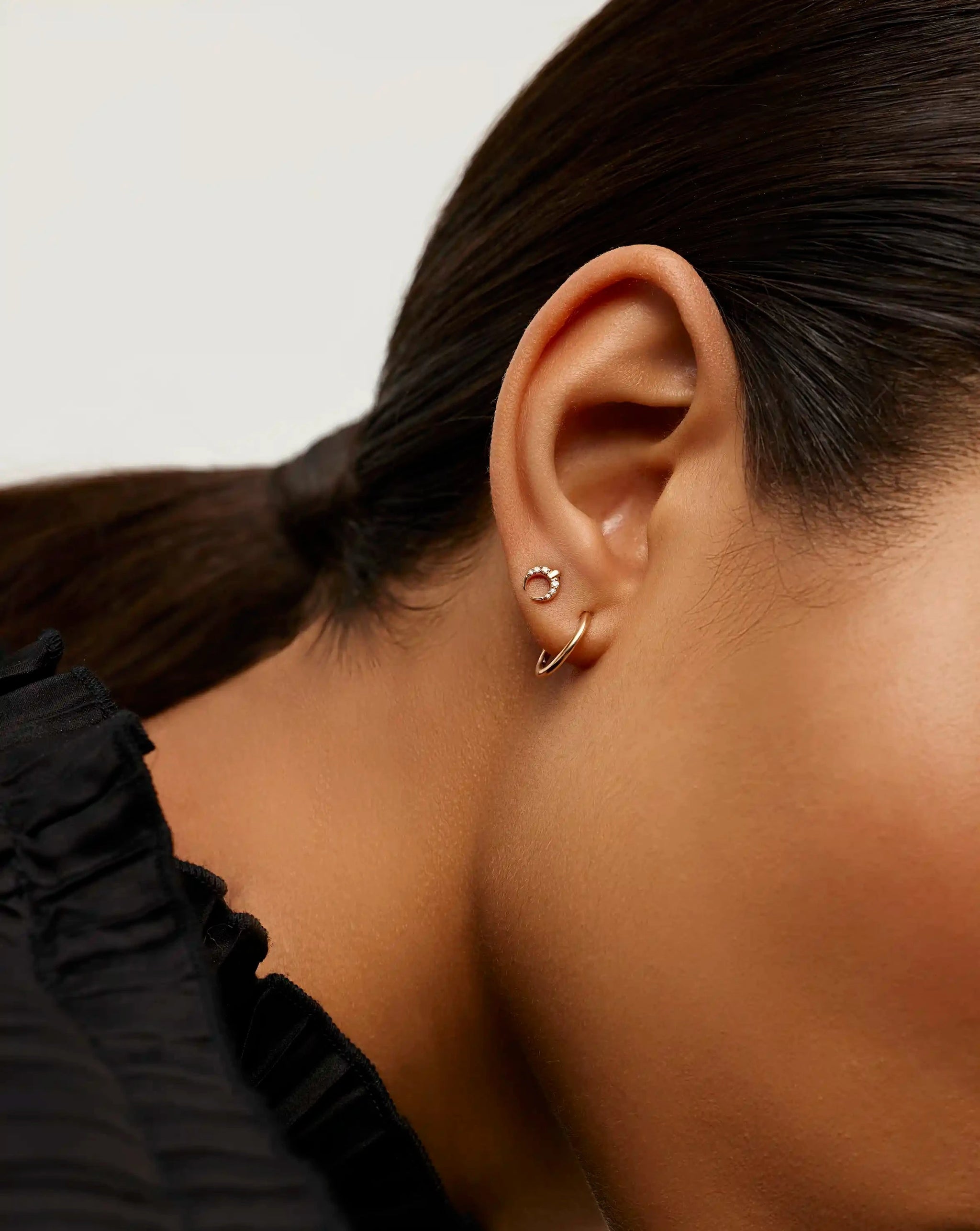 Fine Lucy Williams Horn Single Stud Earring | 14k Solid Gold/Diamond Earrings Missoma