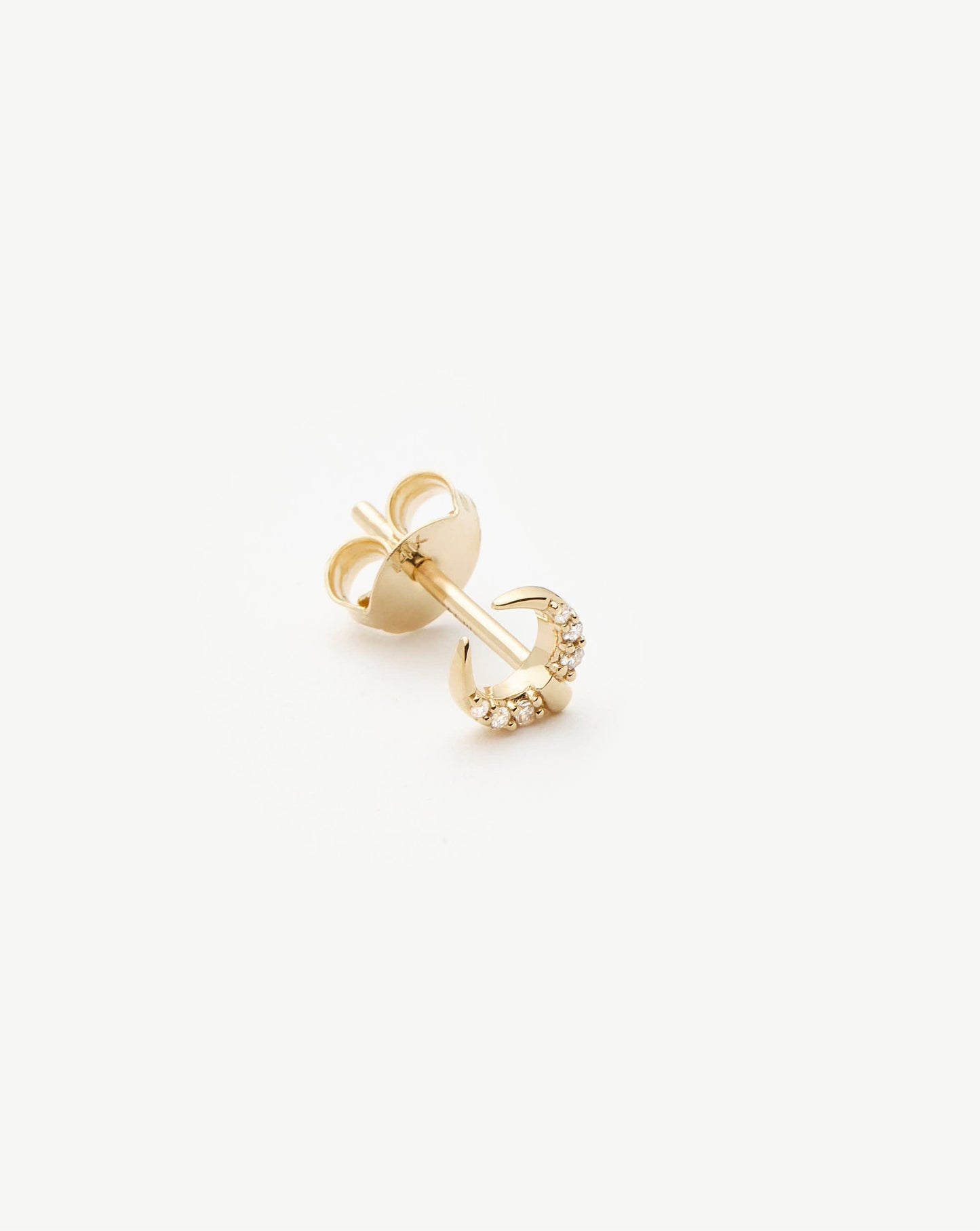 Fine Lucy Williams Horn Single Stud Earring | 14k Solid Gold/Diamond Earrings Missoma