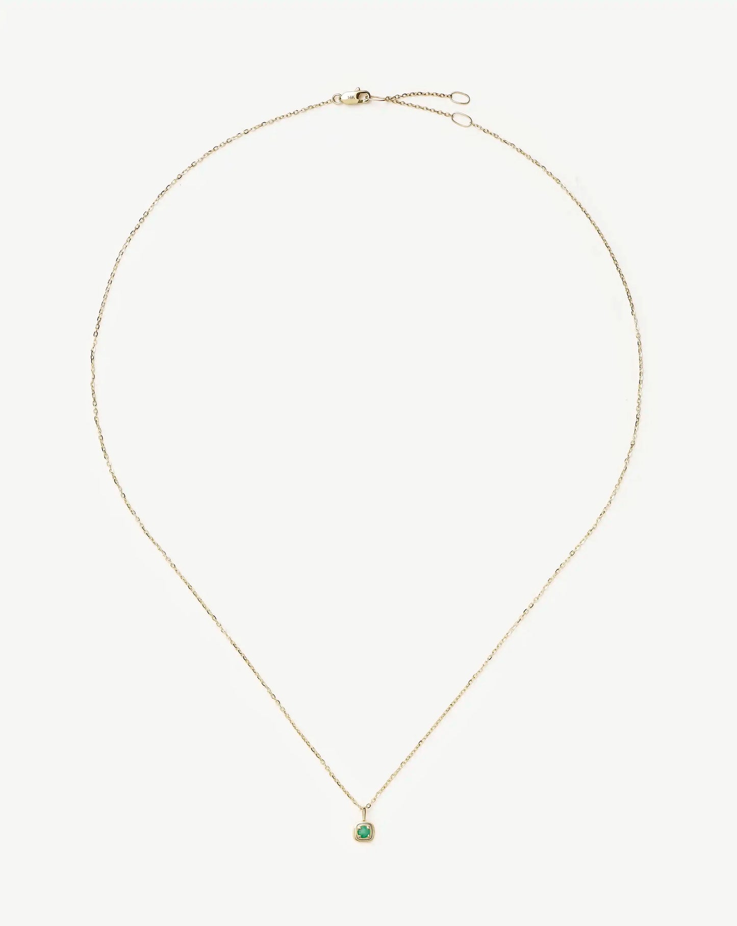 Fine May Birthstone Pendant Necklace | 14k Solid Gold/Emerald Necklace Missoma
