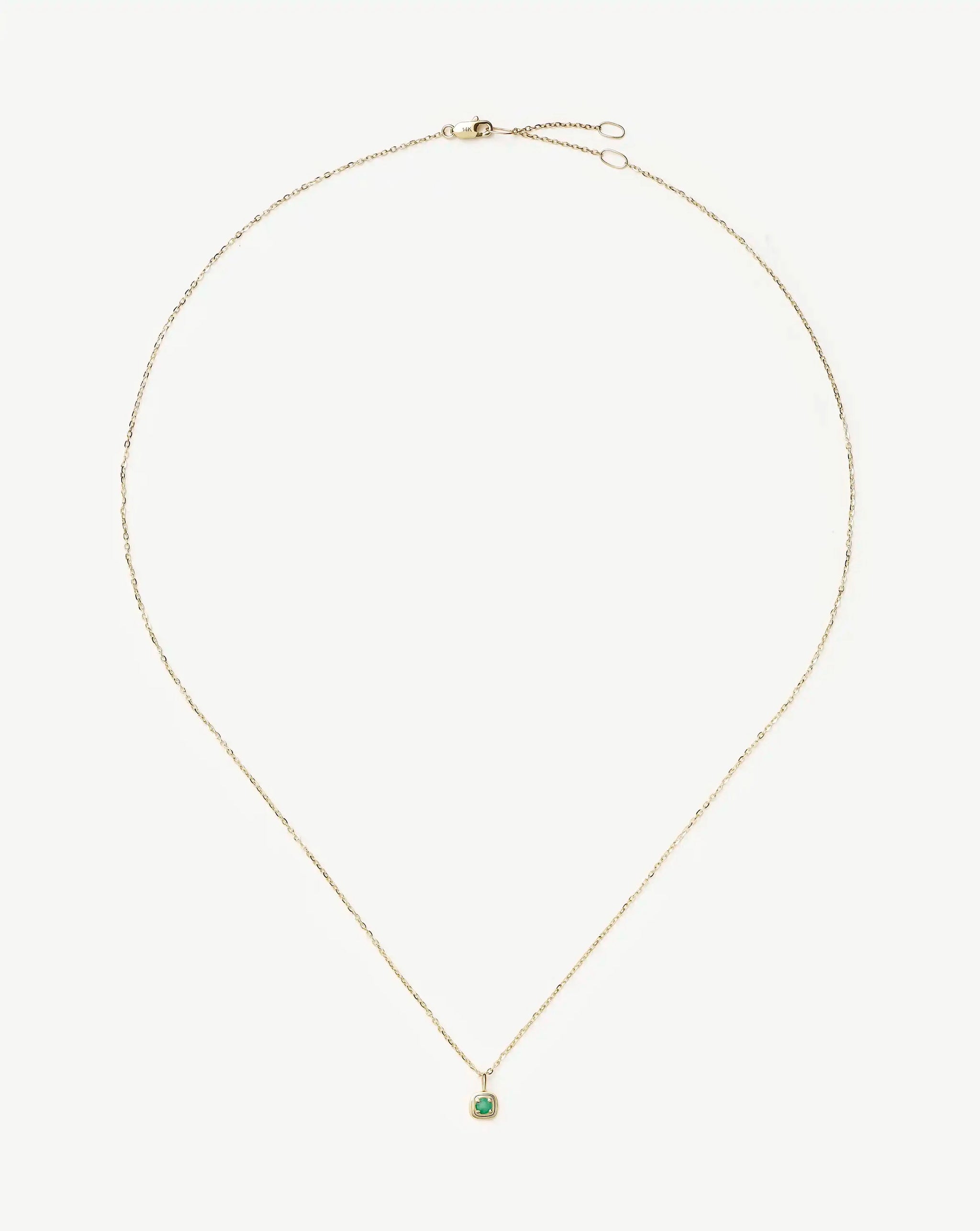 Fine May Birthstone Pendant Necklace | 14k Solid Gold/Emerald Necklace Missoma