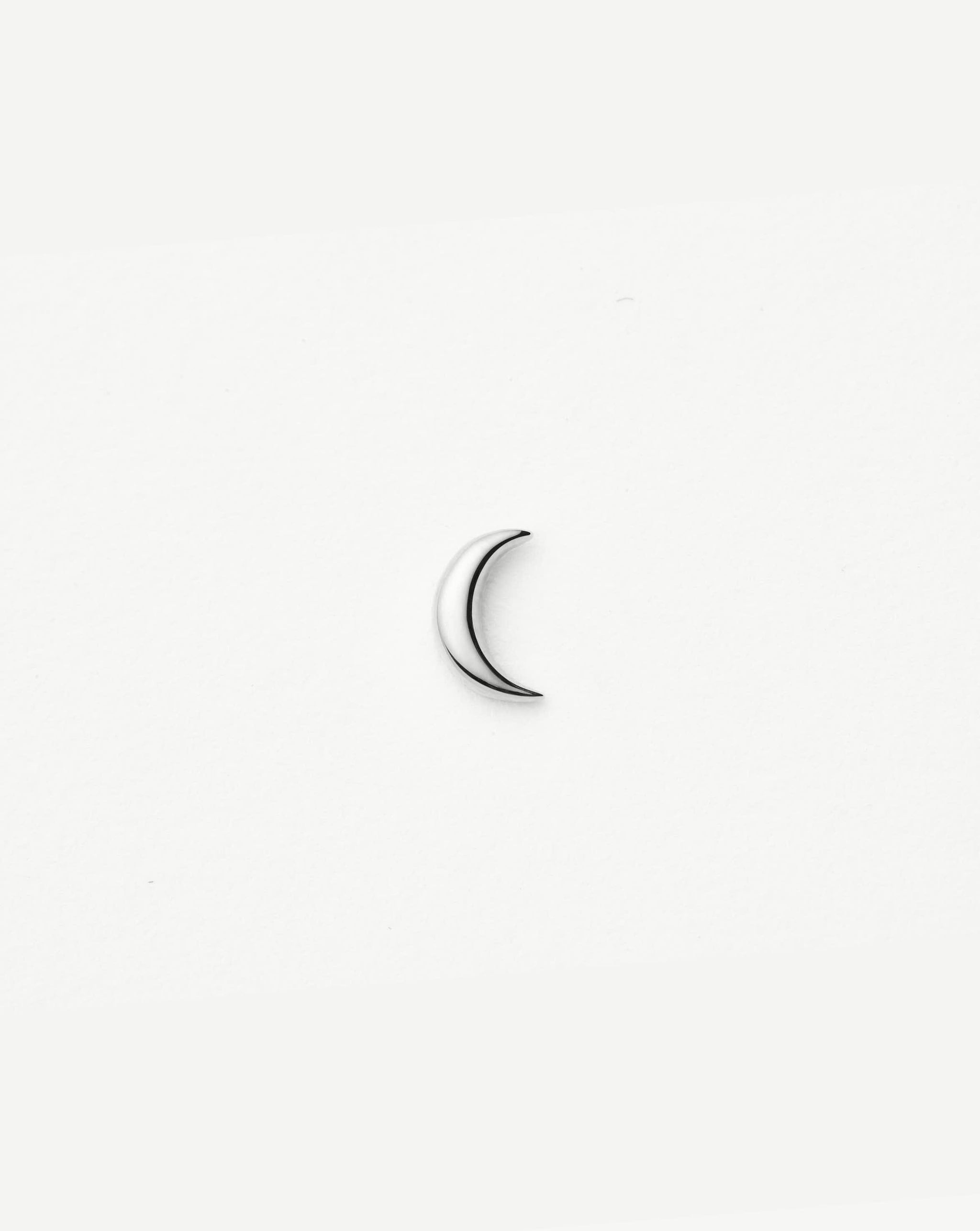 Fine Moon Piercing Stud Earring | 14k White Gold Earrings Missoma