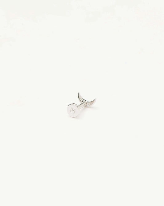 Fine Moon Piercing Stud Earring | 14k White Gold Earrings Missoma