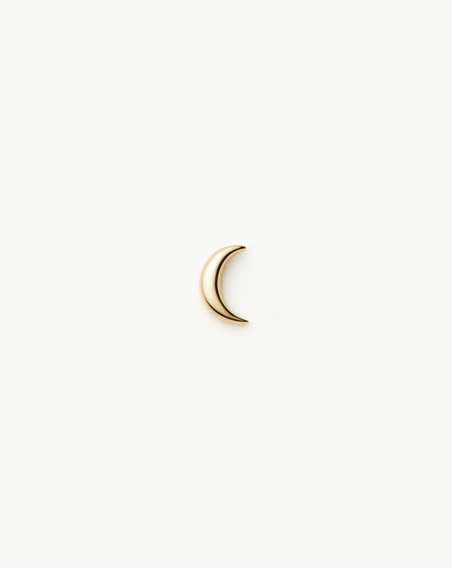 Fine Moon Piercing Stud Earring | 14k Yellow Gold Earrings Missoma