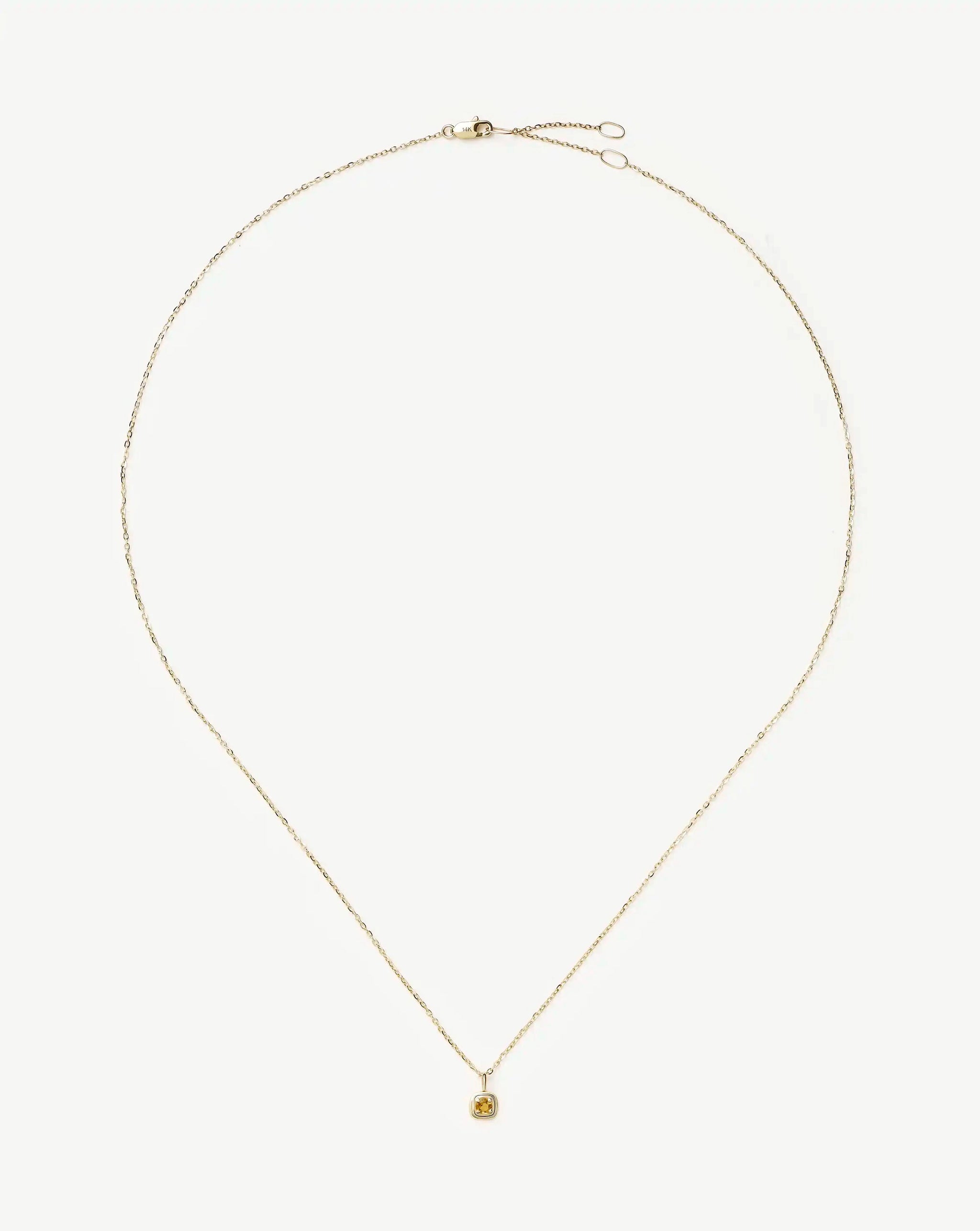 Fine November Birthstone Pendant Necklace | 14k Solid Gold/Citrine Necklace Missoma