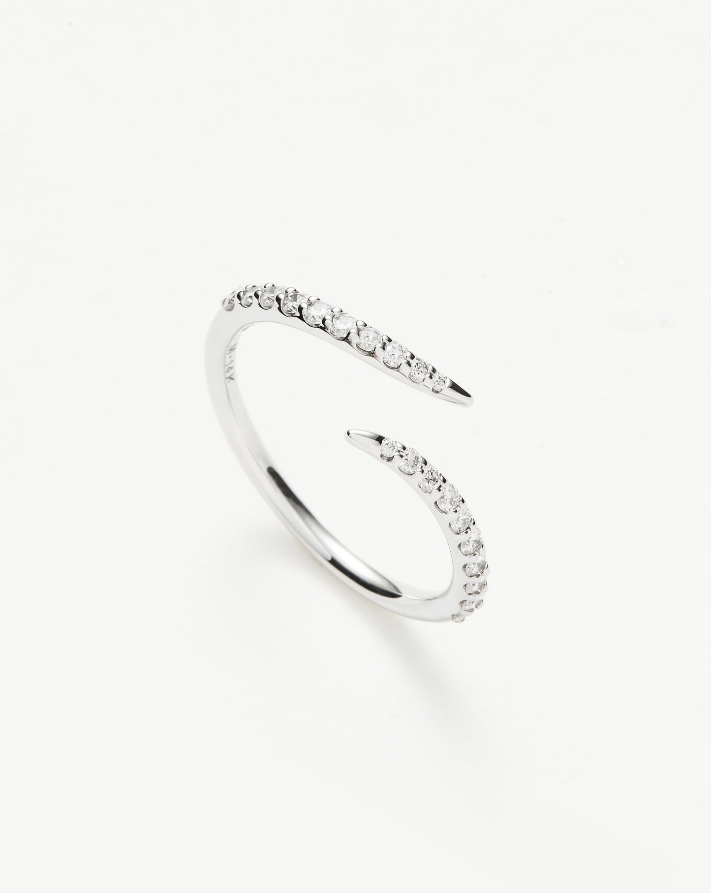 Fine Open Claw Ring | 14ct White Gold/Diamond Rings Missoma