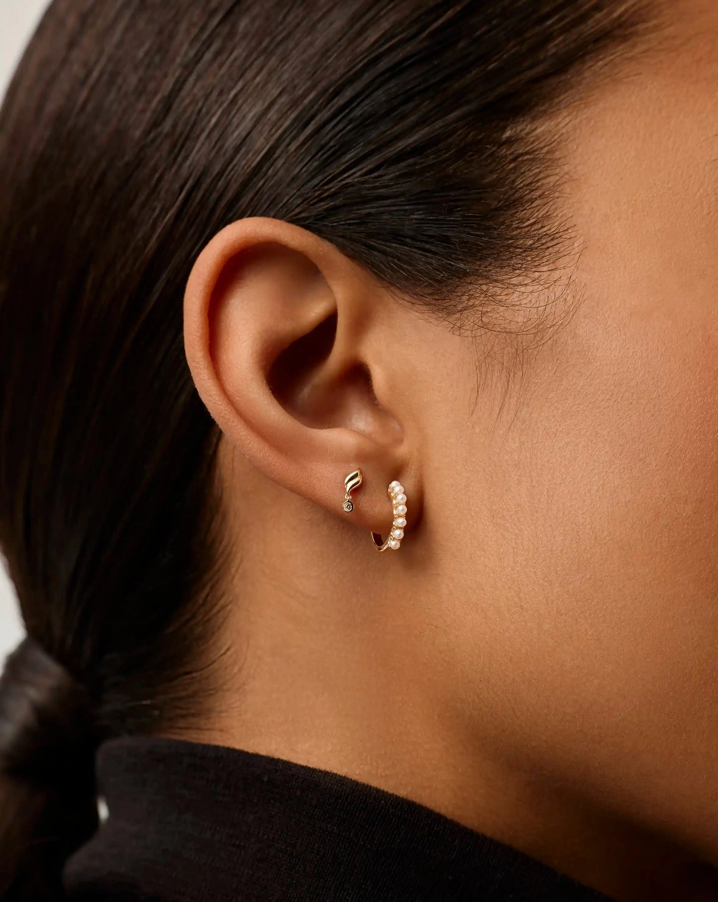 Fine Savi Single Stud Earring | 14k Solid Gold/Diamond Earrings Missoma