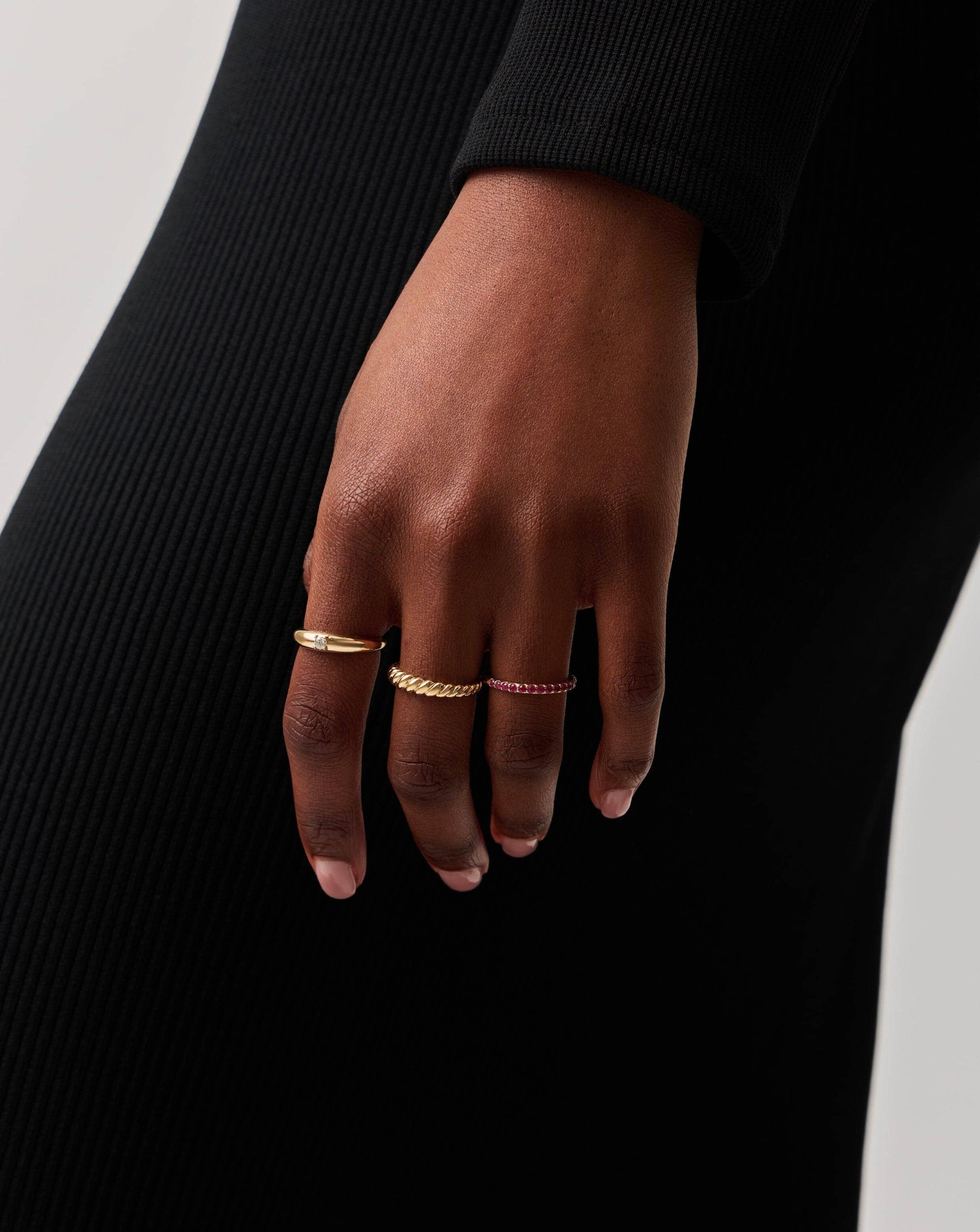 Fine Single Diamond Classic Dome Ring | 14k Solid Gold/Diamond Rings Missoma