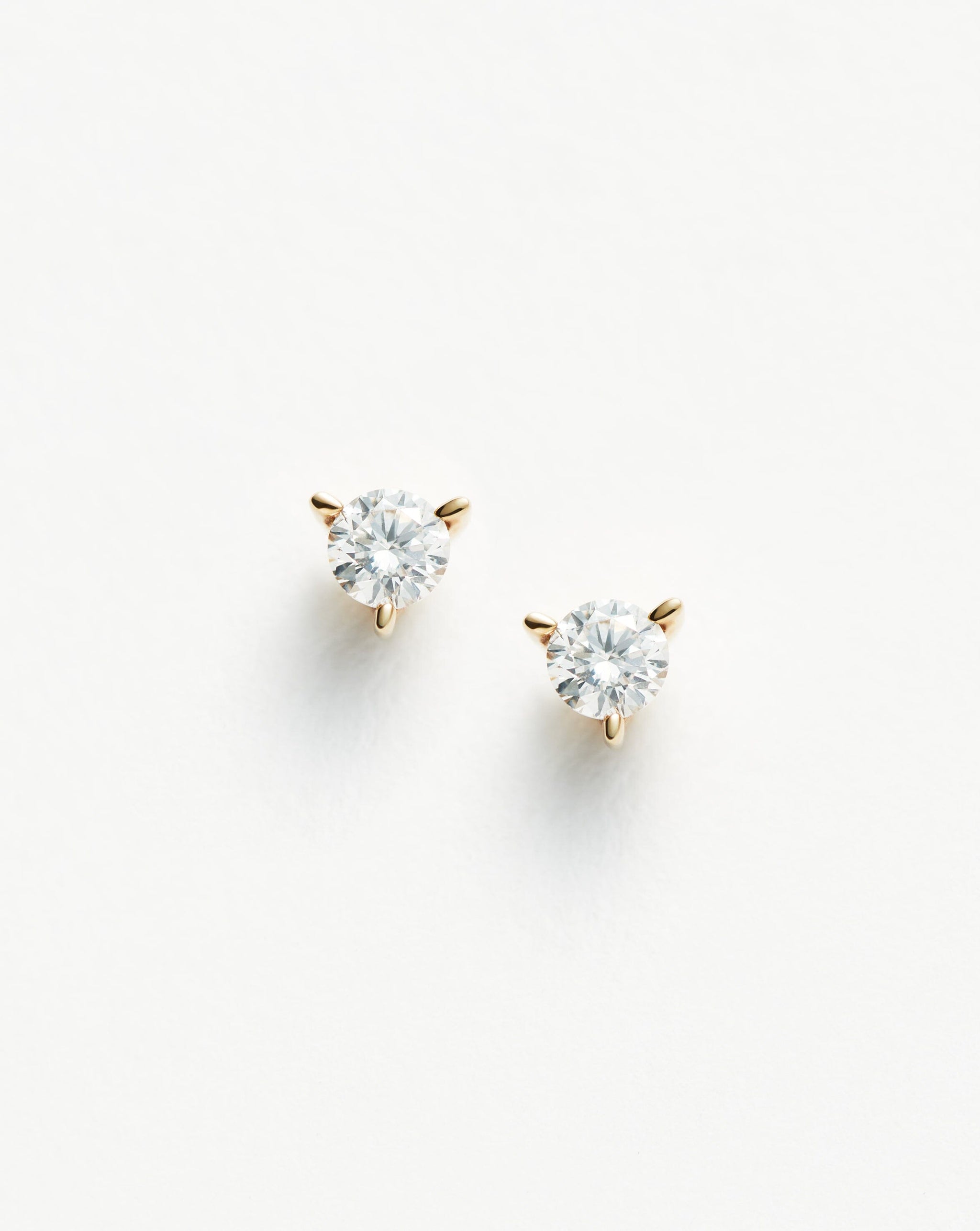 Fine Small Solitaire Diamond Stud Earrings | 14k Solid Gold Earrings Missoma