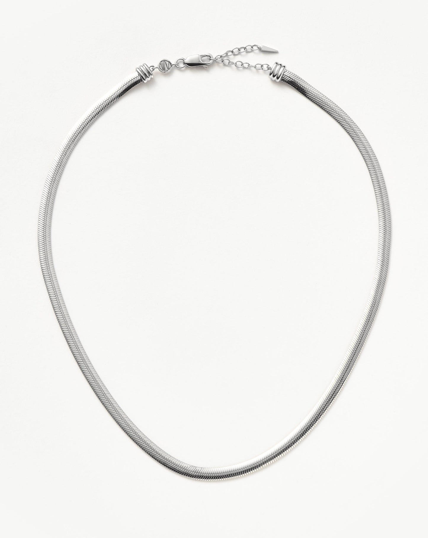 Flat Snake Chain Necklace | Rhodium Plated on Recycled Sterling Silver Necklaces Missoma