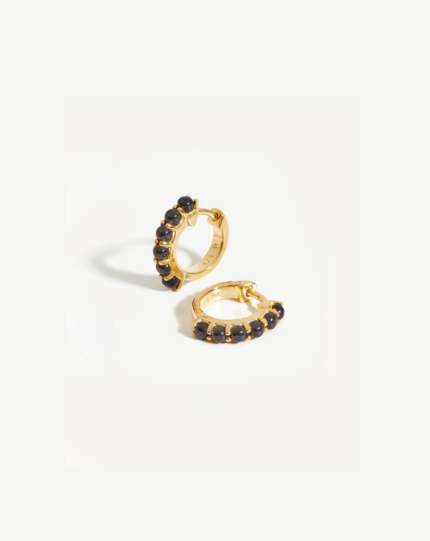 Gemstone Huggies | 18ct Gold Plated Vermeil/Black Onyx Earrings Missoma