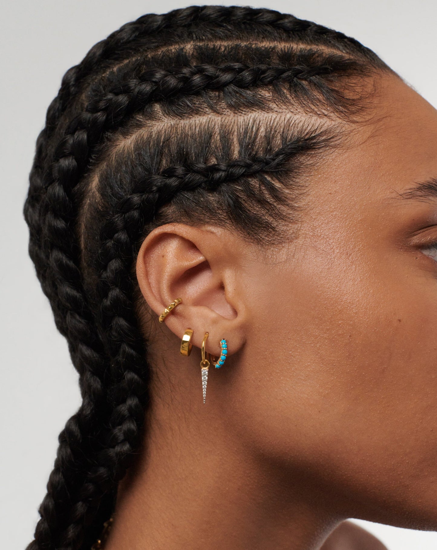 Gemstone Huggies | 18ct Gold Plated Vermeil/Turquoise Earrings Missoma