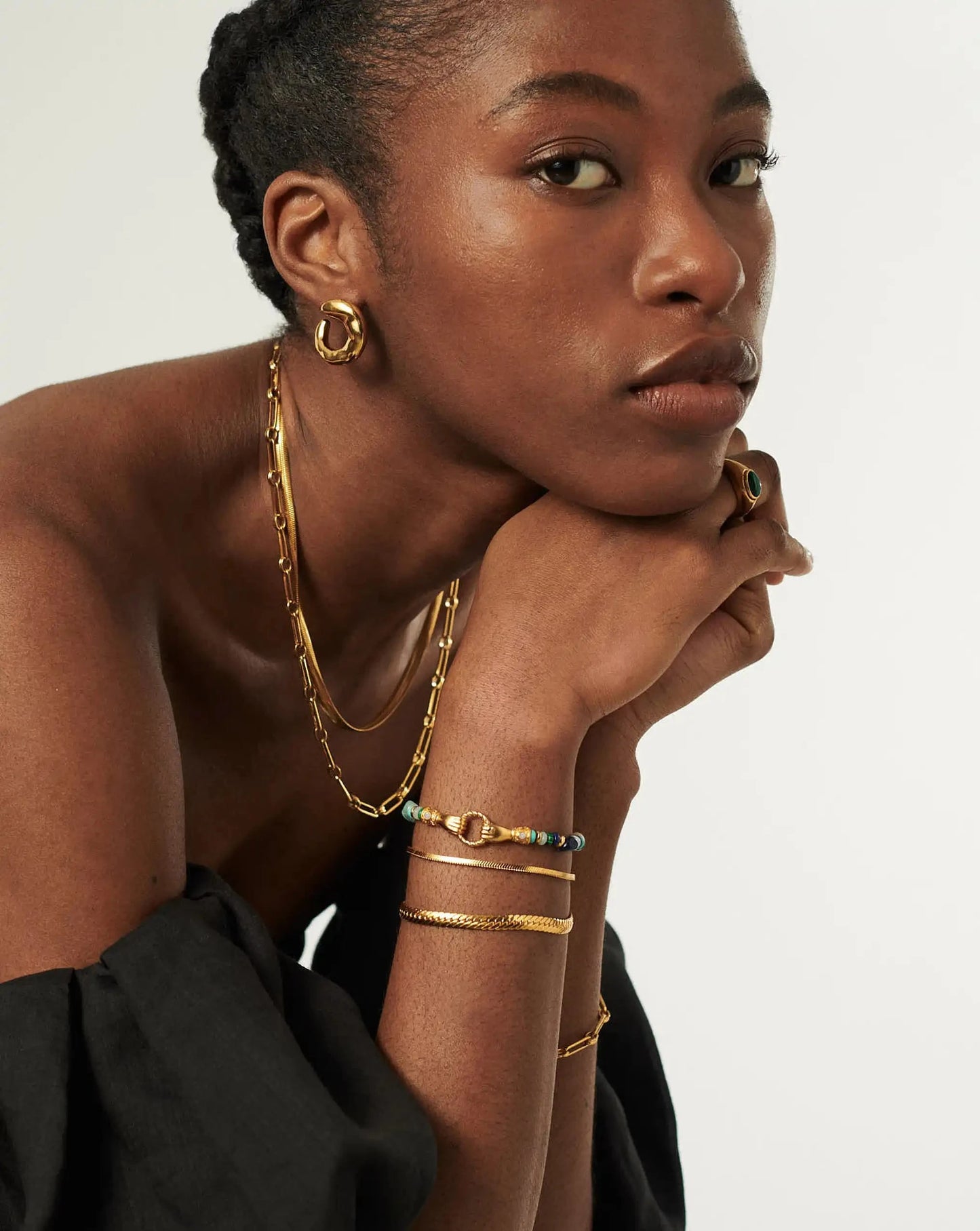 Harris Reed In Good Hands Beaded Gemstone Bracelet | 18k Gold Plated/Turquoise, Lapis & Pearl Bracelets Missoma