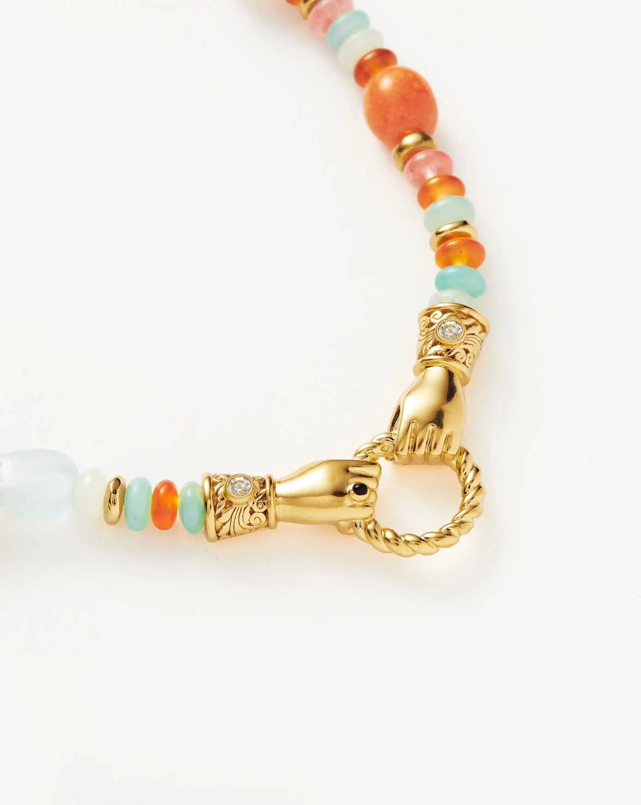 Harris Reed In Good Hands Beaded Gemstone Necklace | 18k Gold Plated/Multi Gemstone & Pearl Necklaces Missoma