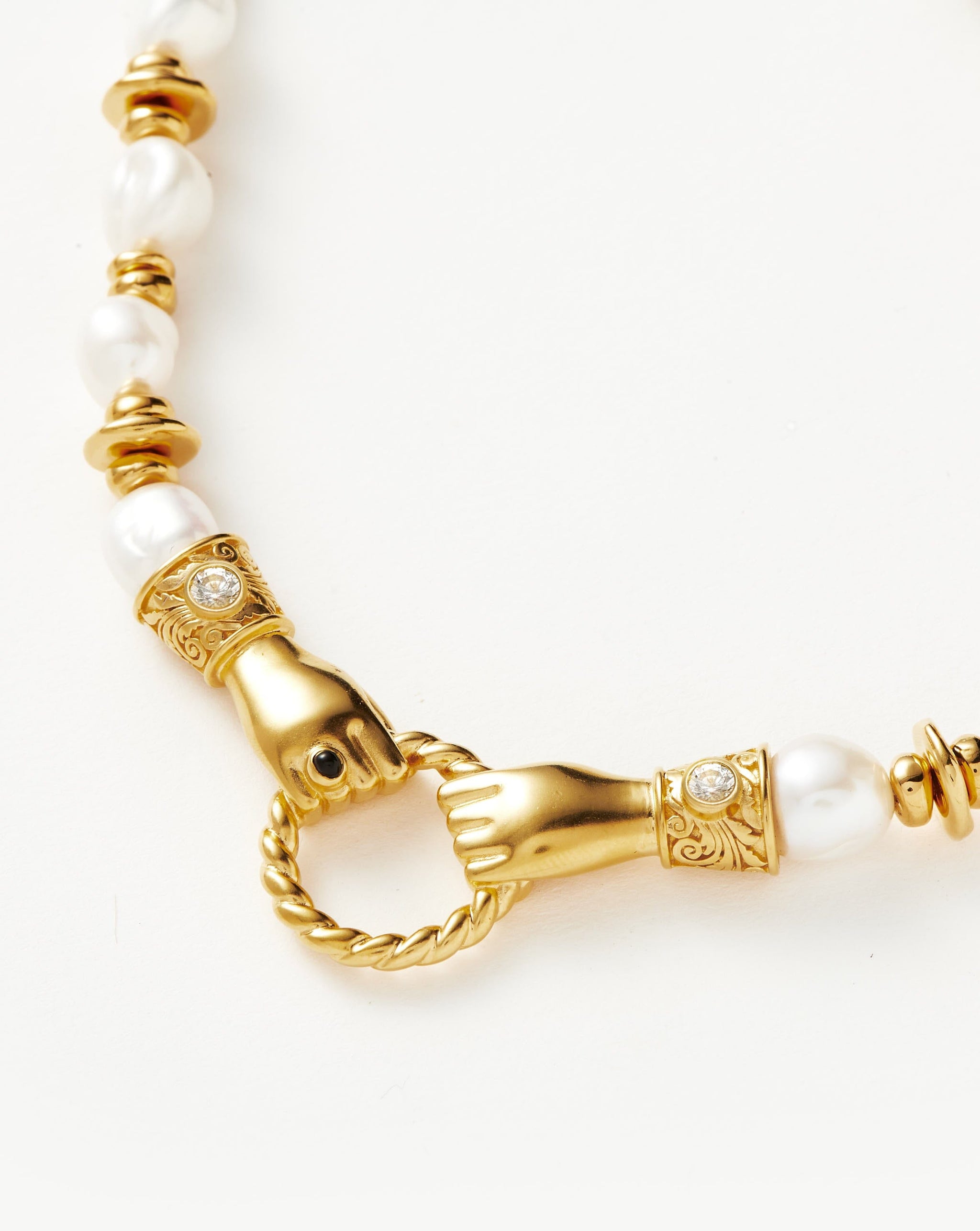 Harris Reed In Good Hands Chunky Beaded Gemstone Necklace | 18k Gold Plated/Pearl Necklaces Missoma