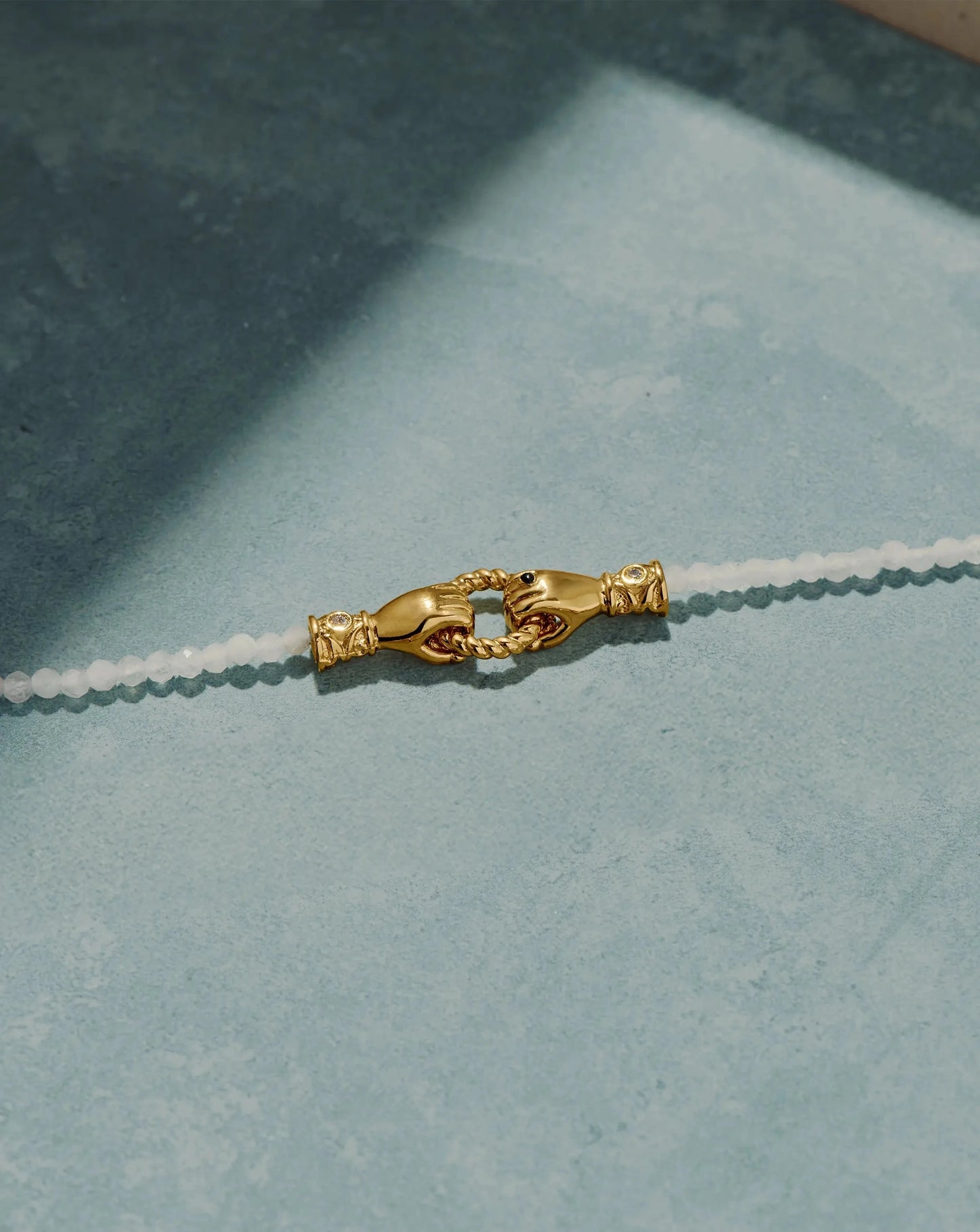 Harris Reed In Good Hands Mini Beaded Gemstone Bracelet | 18k Gold Plated/Rainbow Moonstone Bracelets Missoma