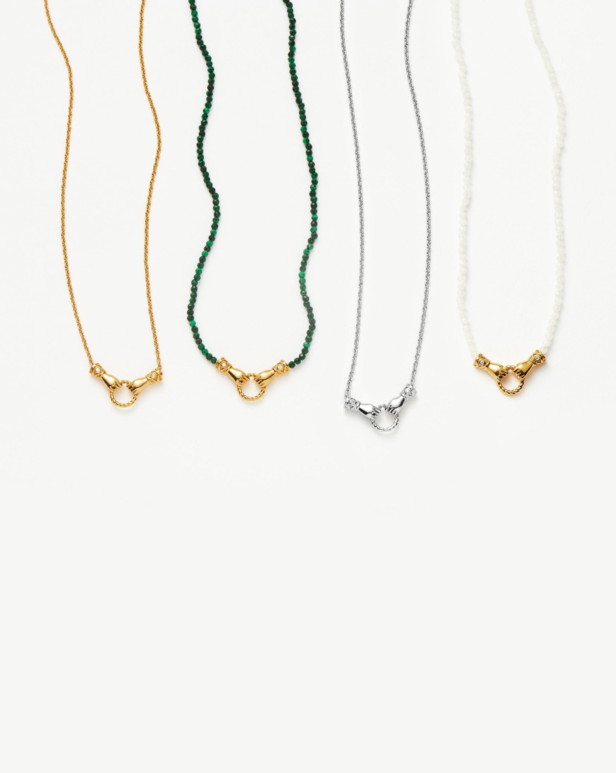 Harris Reed In Good Hands Mini Beaded Gemstone Necklace | 18ct Gold Plated/Rainbow Moonstone Necklaces Missoma