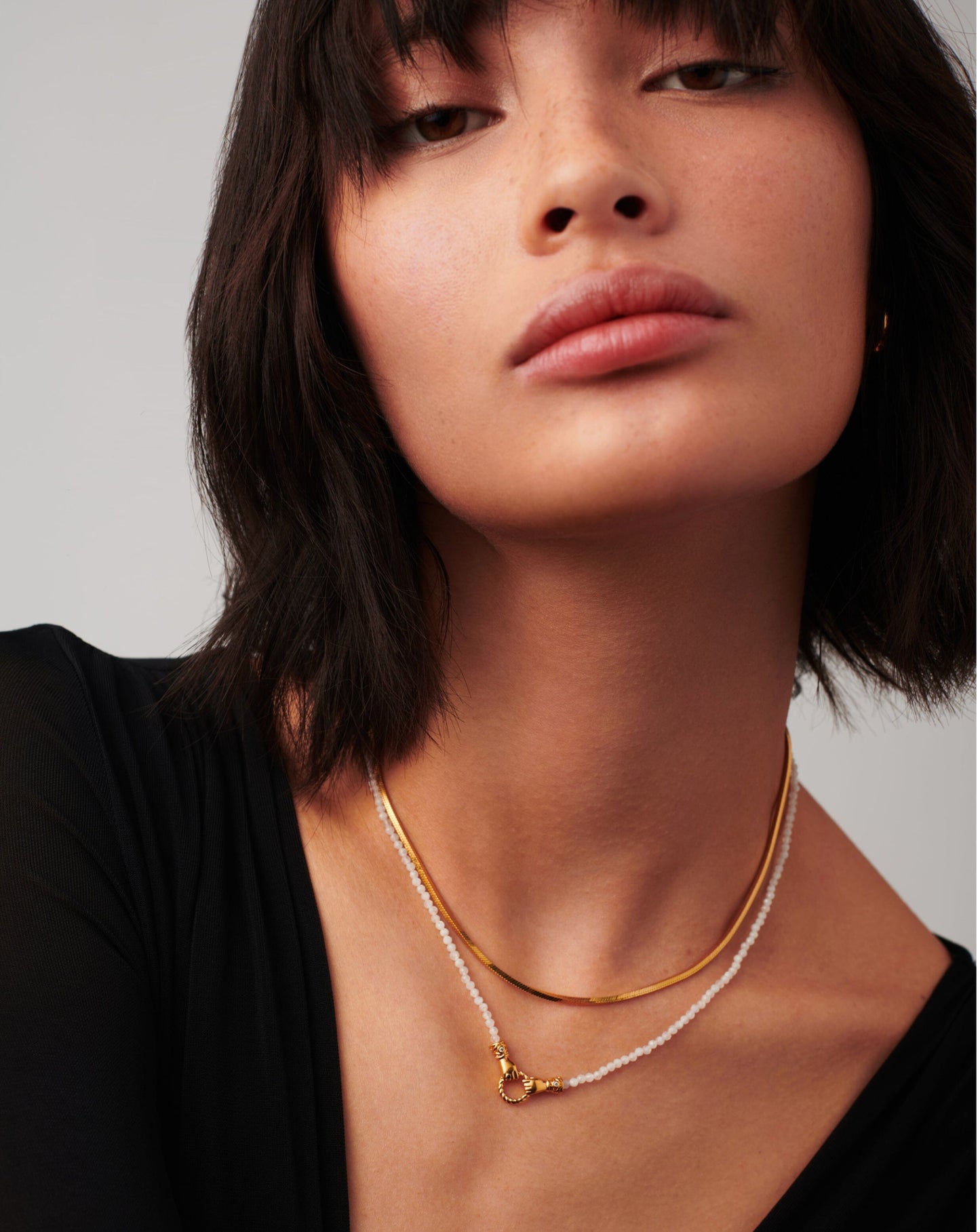 Harris Reed In Good Hands Mini Beaded Gemstone Necklace | 18ct Gold Plated/Rainbow Moonstone Necklaces Missoma