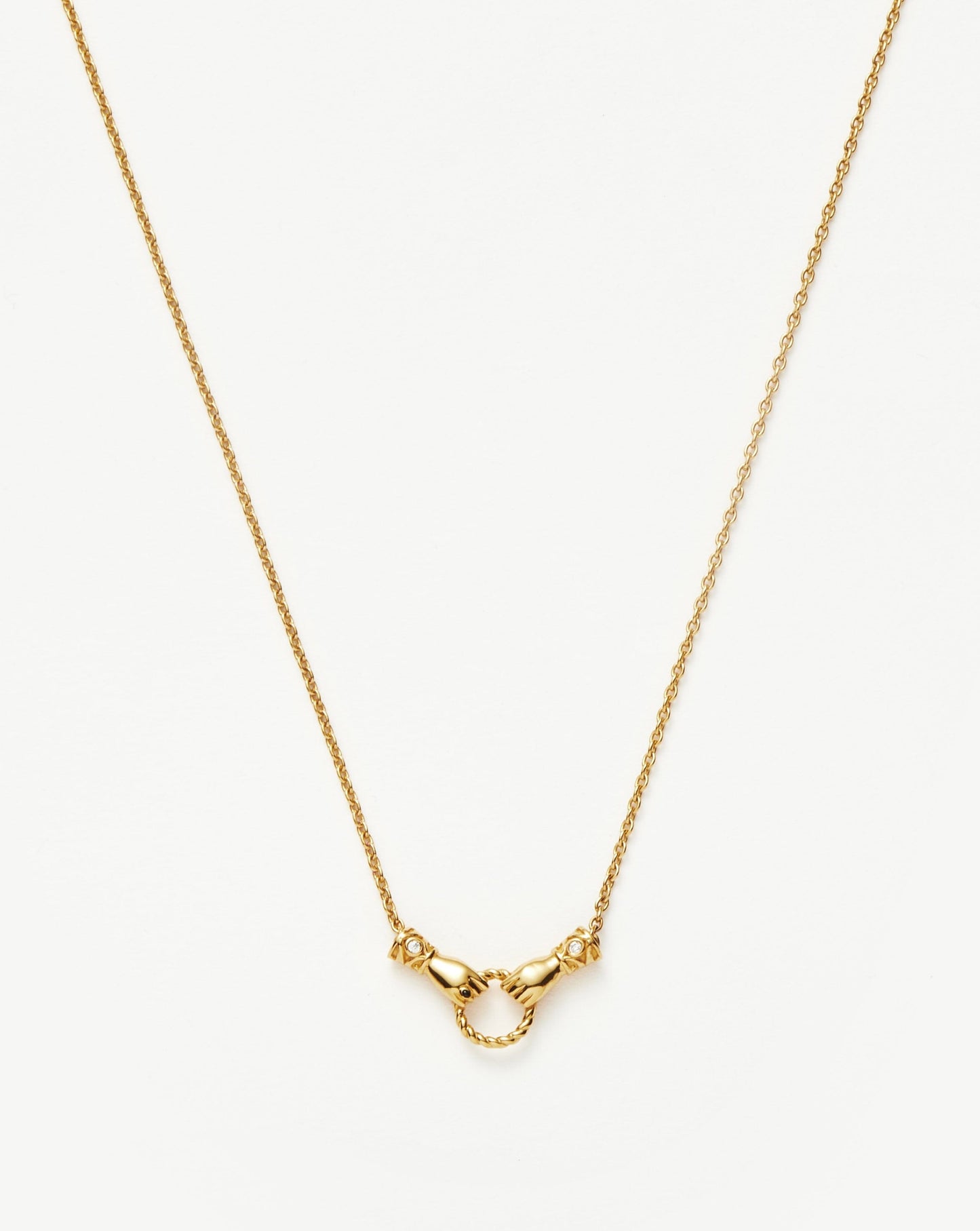 Harris Reed In Good Hands Mini Pendant Slider Necklace | 18ct Gold Plated/Cubic Zirconia & Black Onyx Necklaces Missoma
