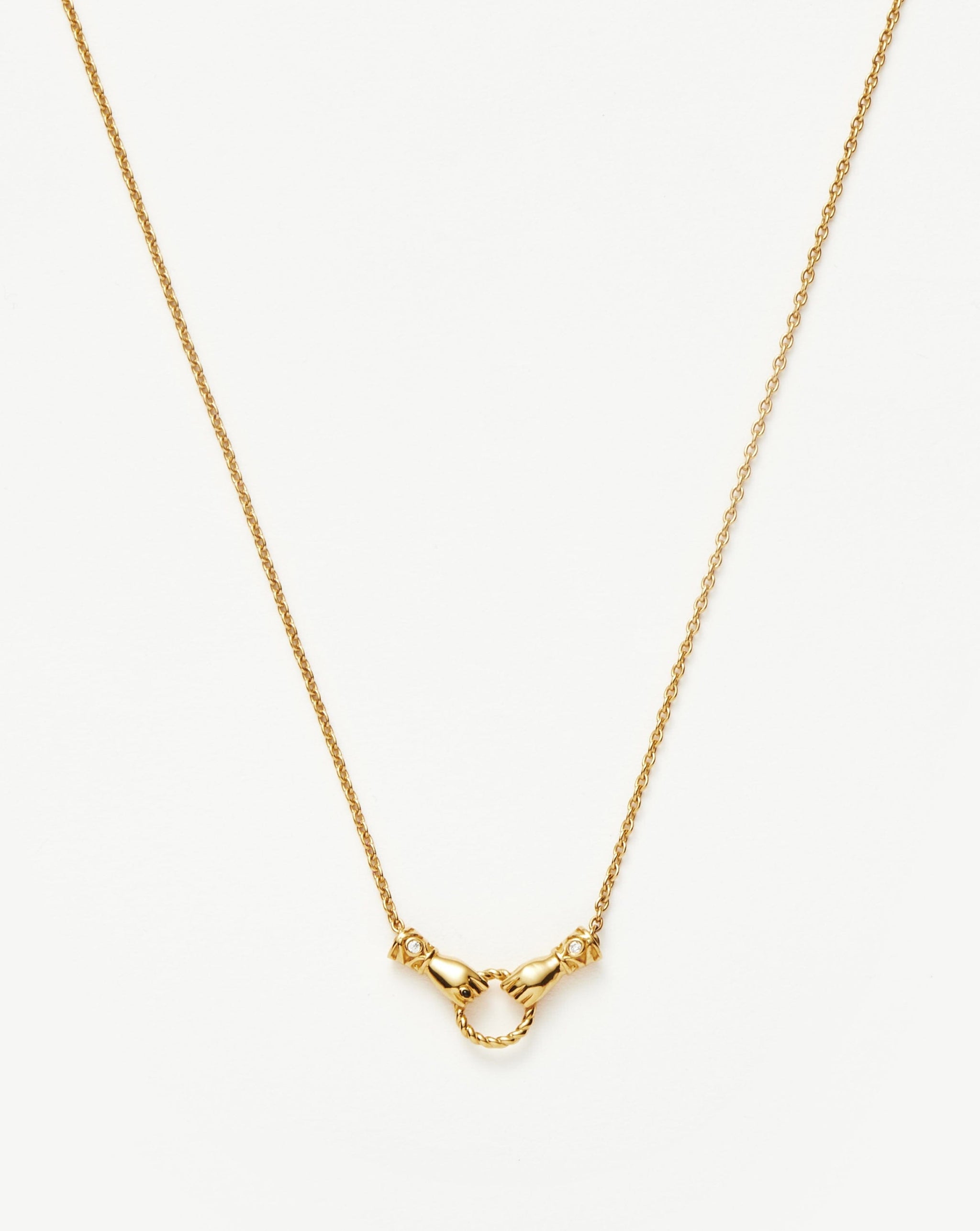 Harris Reed In Good Hands Mini Pendant Slider Necklace | 18ct Gold Plated/Cubic Zirconia & Black Onyx Necklaces Missoma