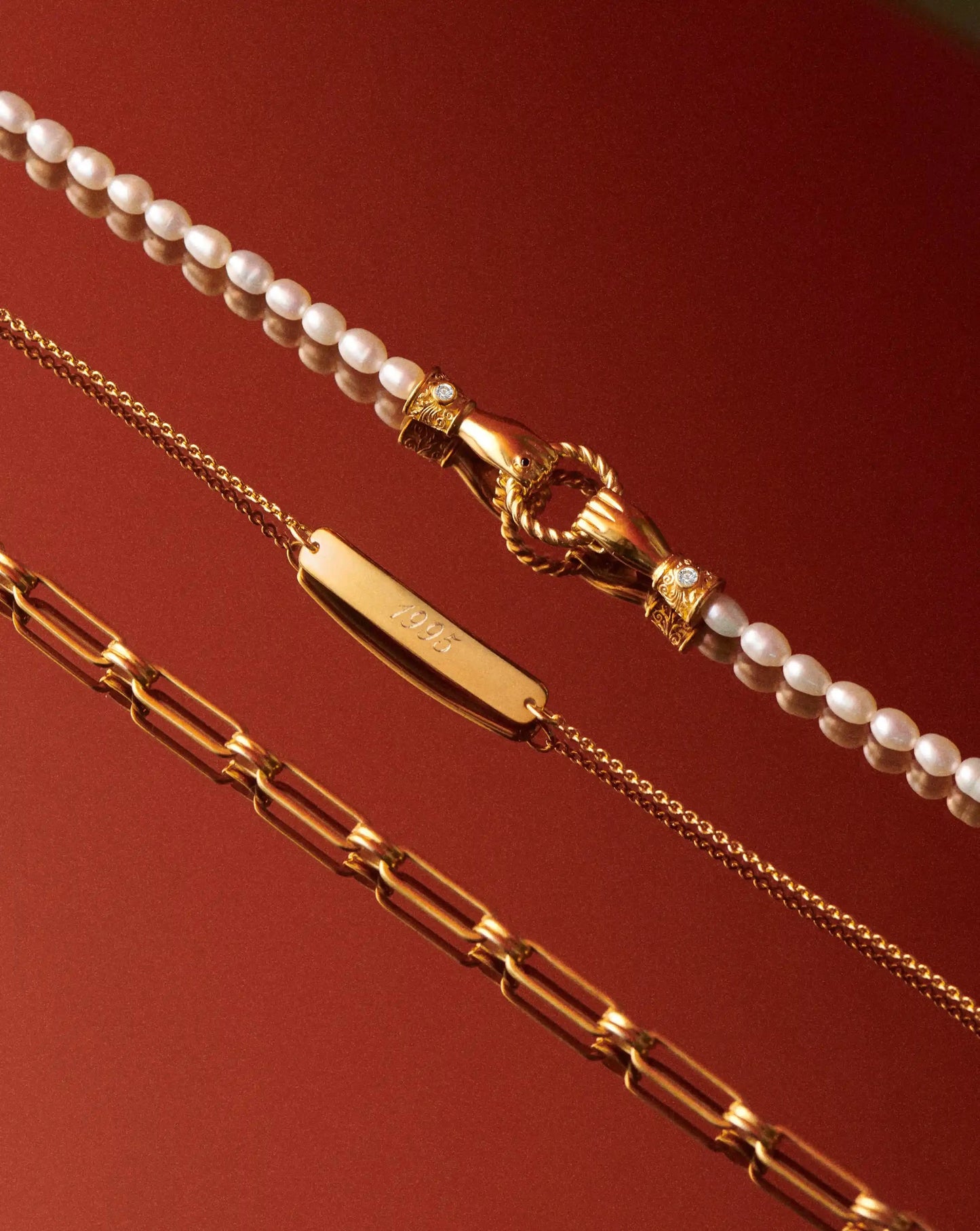 Harris Reed In Good Hands Pearl Bracelet | 18k Gold Plated/Pearl & Black Onyx Bracelets Missoma