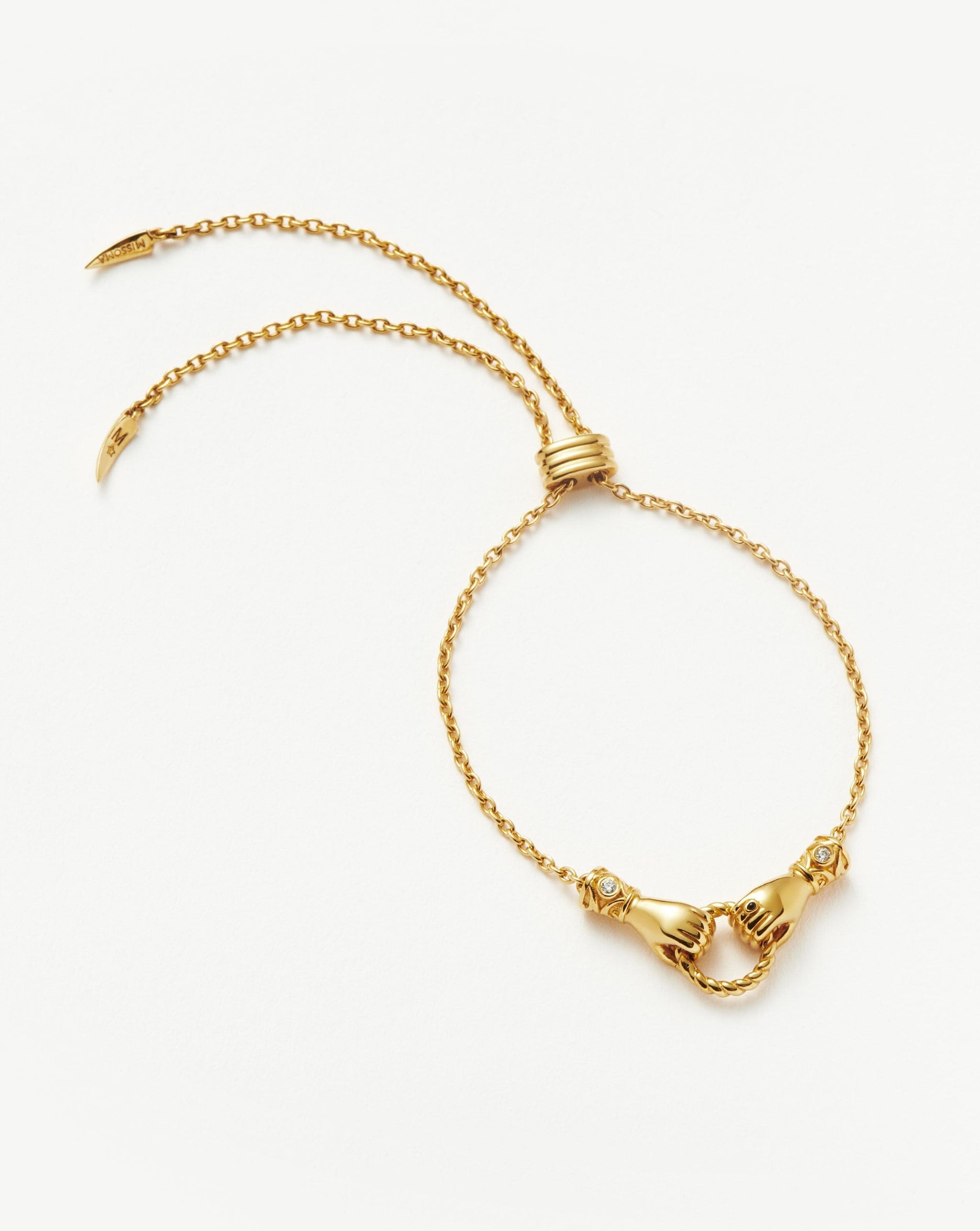 Harris Reed In Good Hands Slider Bracelet | 18ct Gold Plated/Cubic Zirconia & Black Onyx Bracelets Missoma