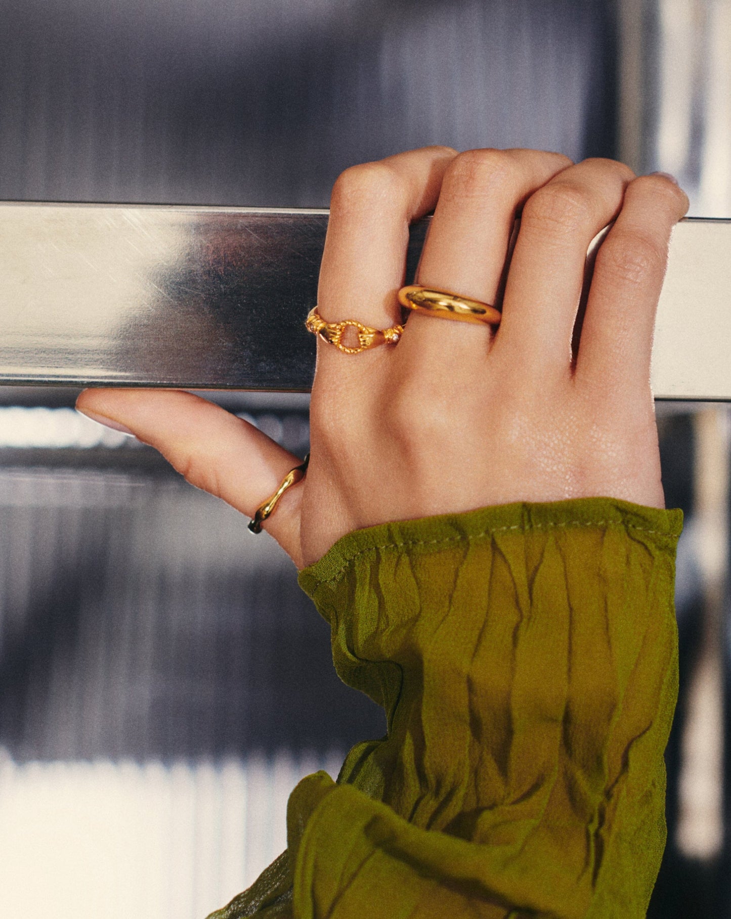 Harris Reed In Good Hands Stacking Ring | 18ct Gold Plated/Cubic Zirconia & Black Onyx Rings Missoma