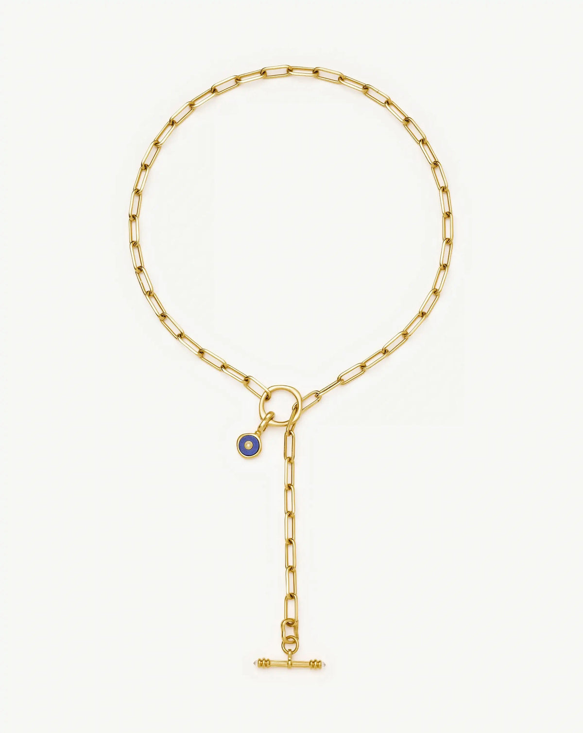 Harris Reed Keepsake T-Bar Charm Necklace | 18k Gold Plated/Lapis Lazuli, Cubic Zirconia Necklaces Missoma