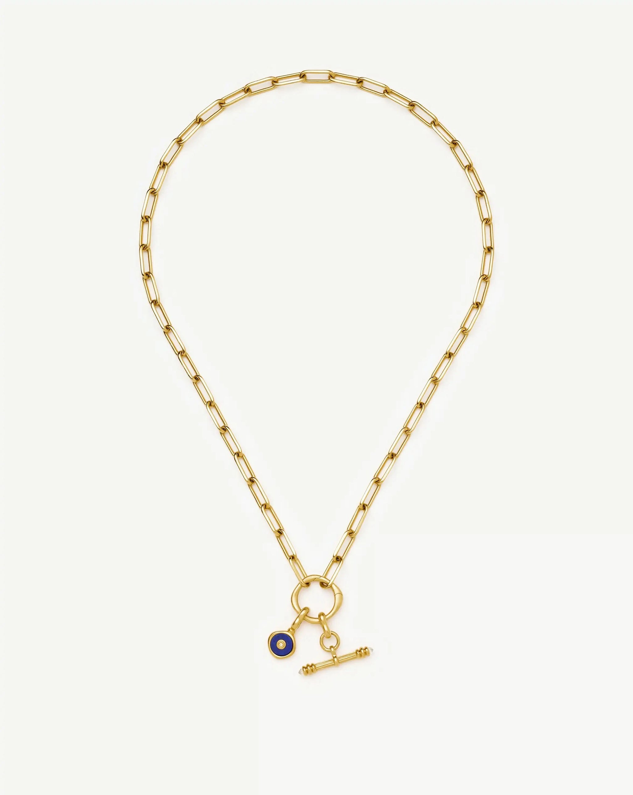 Harris Reed Keepsake T-Bar Charm Necklace | 18k Gold Plated/Lapis Lazuli, Cubic Zirconia Necklaces Missoma