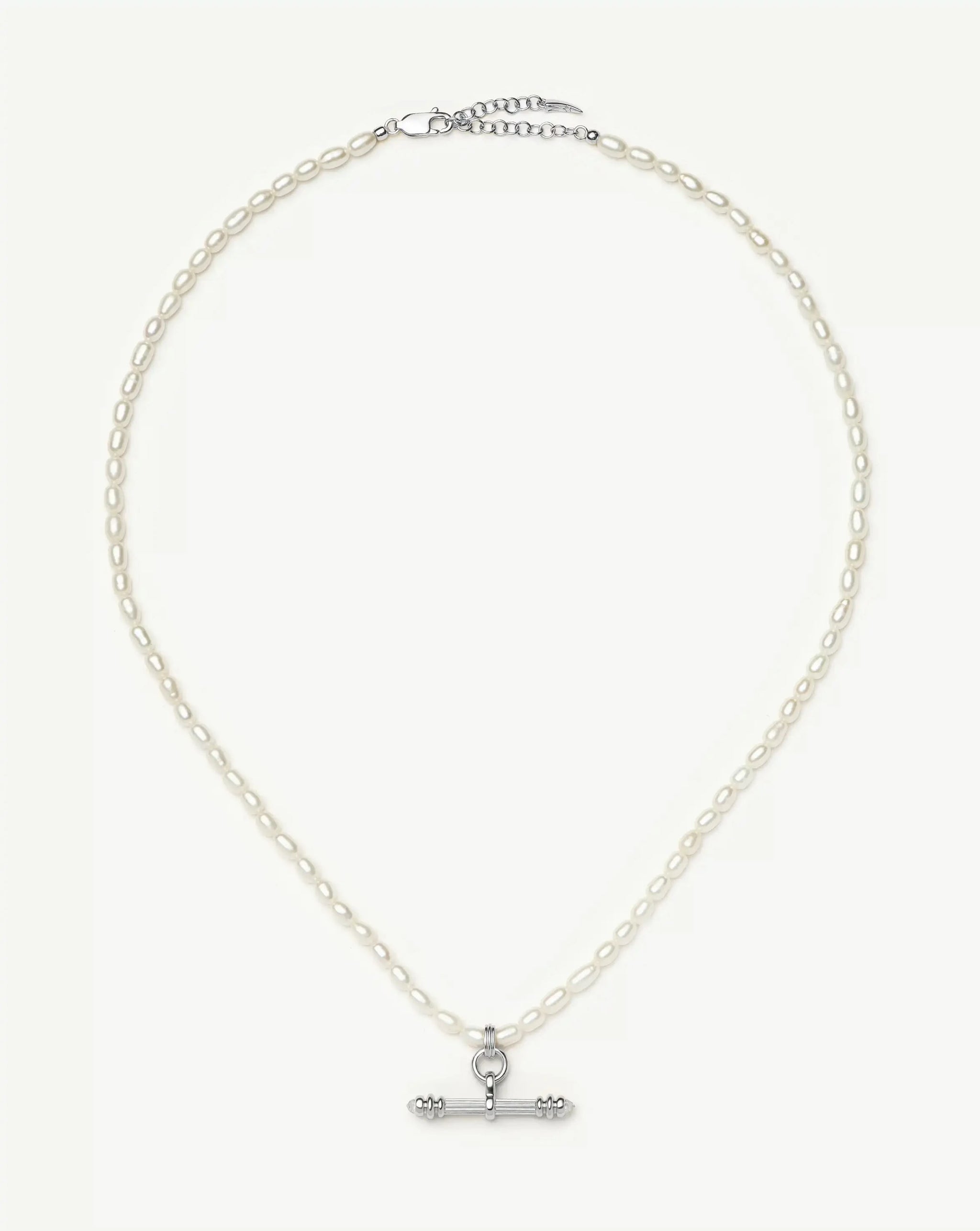 Harris Reed Pearl T-Bar Necklace | Silver Plated/Pearl Necklaces Missoma