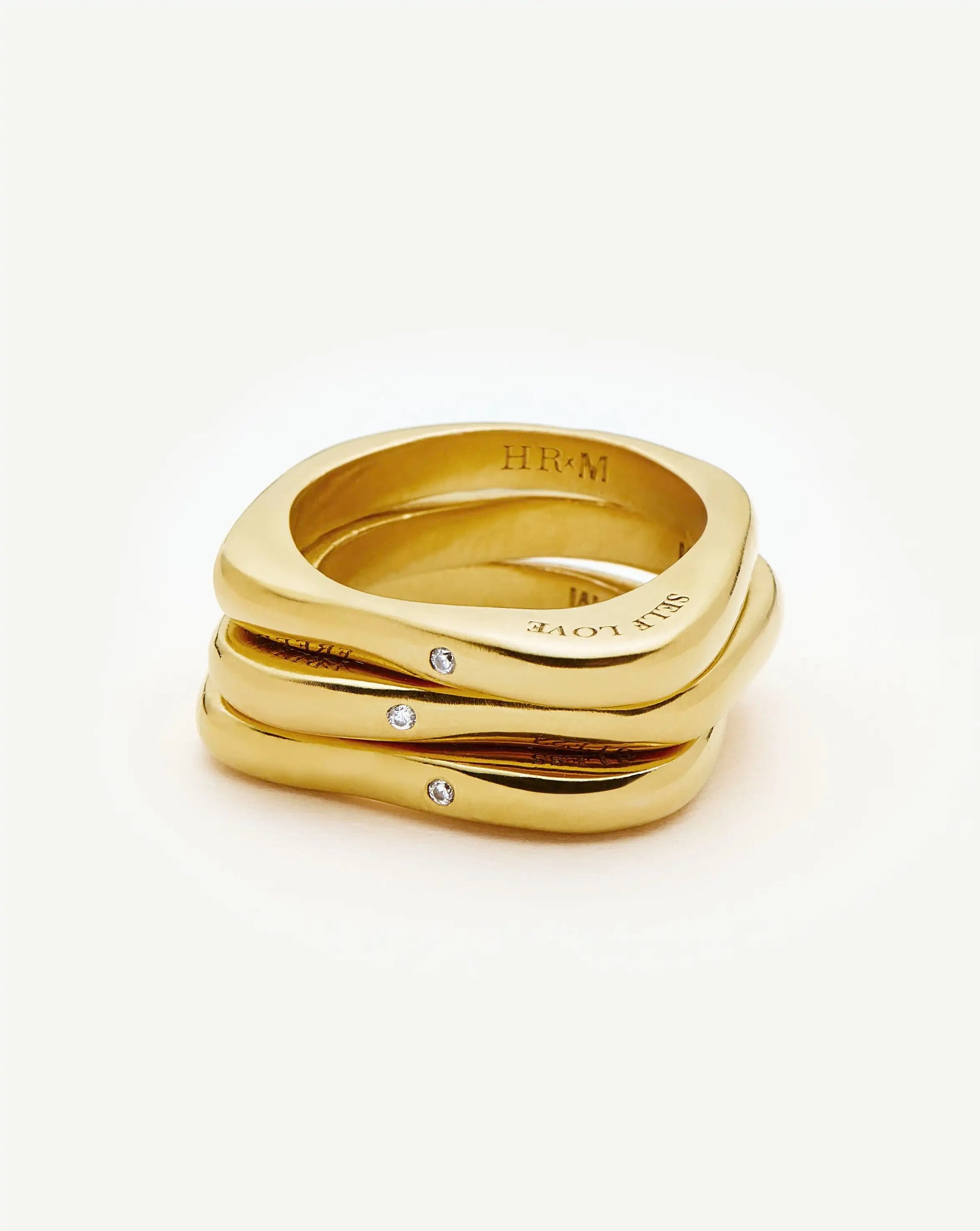 Harris Reed Self-Love Stacking Rings | 18k Gold Plated/Cubic Zirconia Rings Missoma