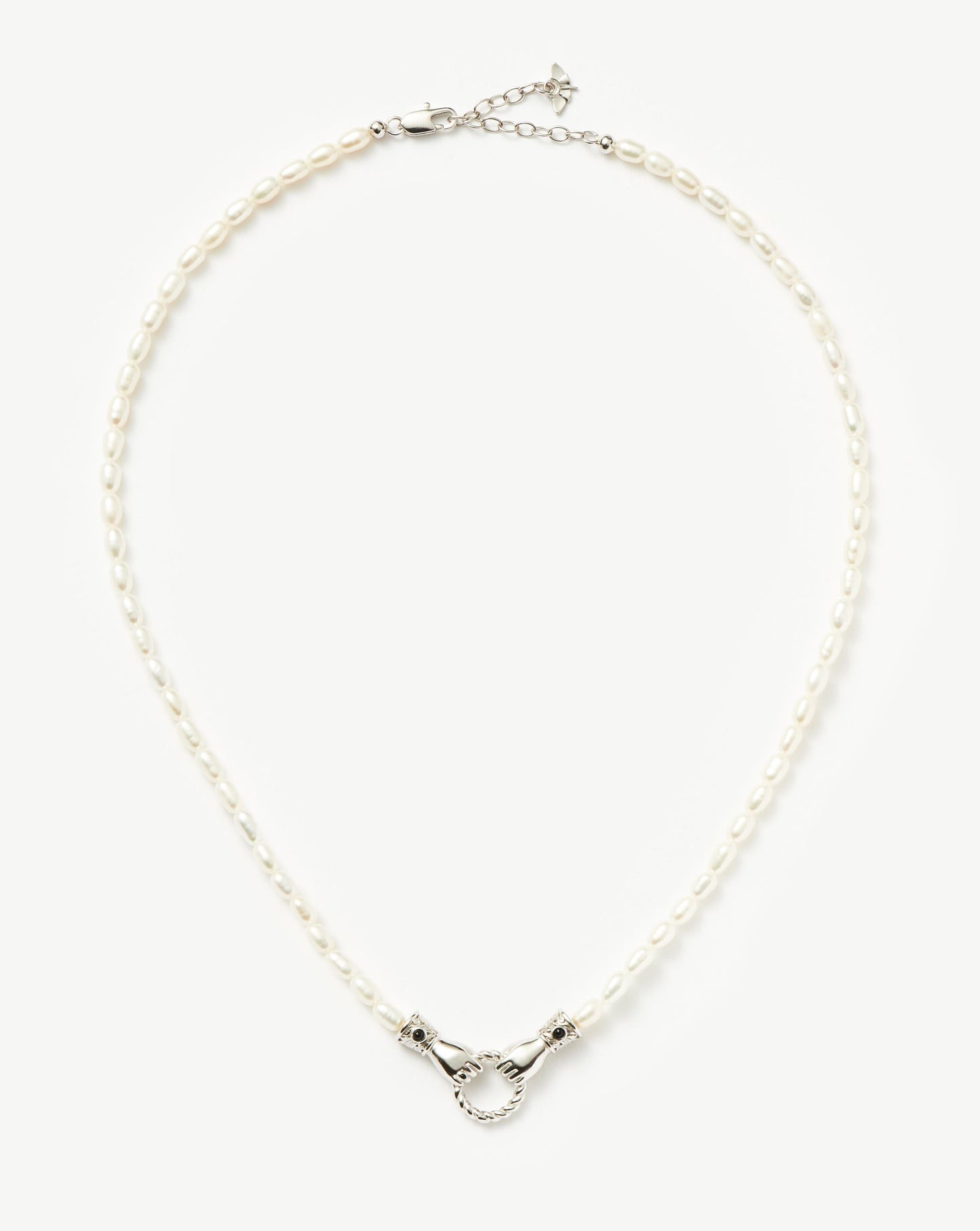 Harris Reed Short In Good Hands Pearl Necklace | Silver Plated/Pearl & Black Onyx Necklaces Missoma