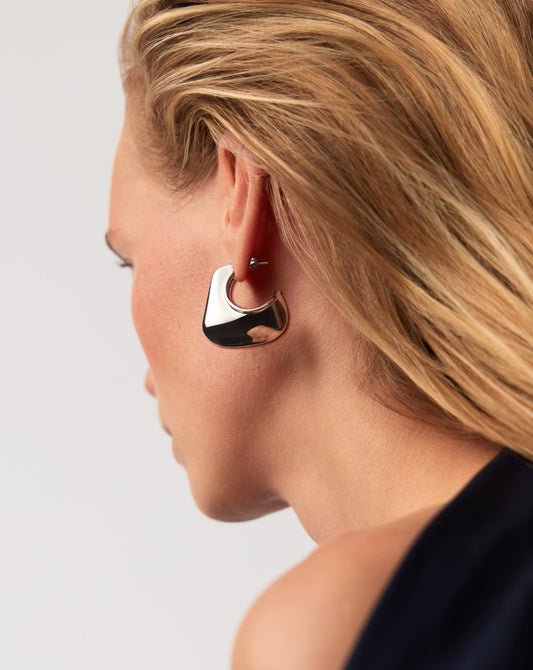 Hera Dome Large Hoop Earrings | Silver Plated Earrings Missoma