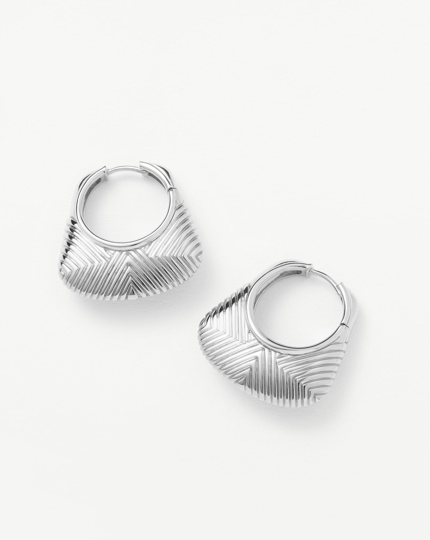Hera Ridge Hoop Earrings | Silver Plated Earrings Missoma