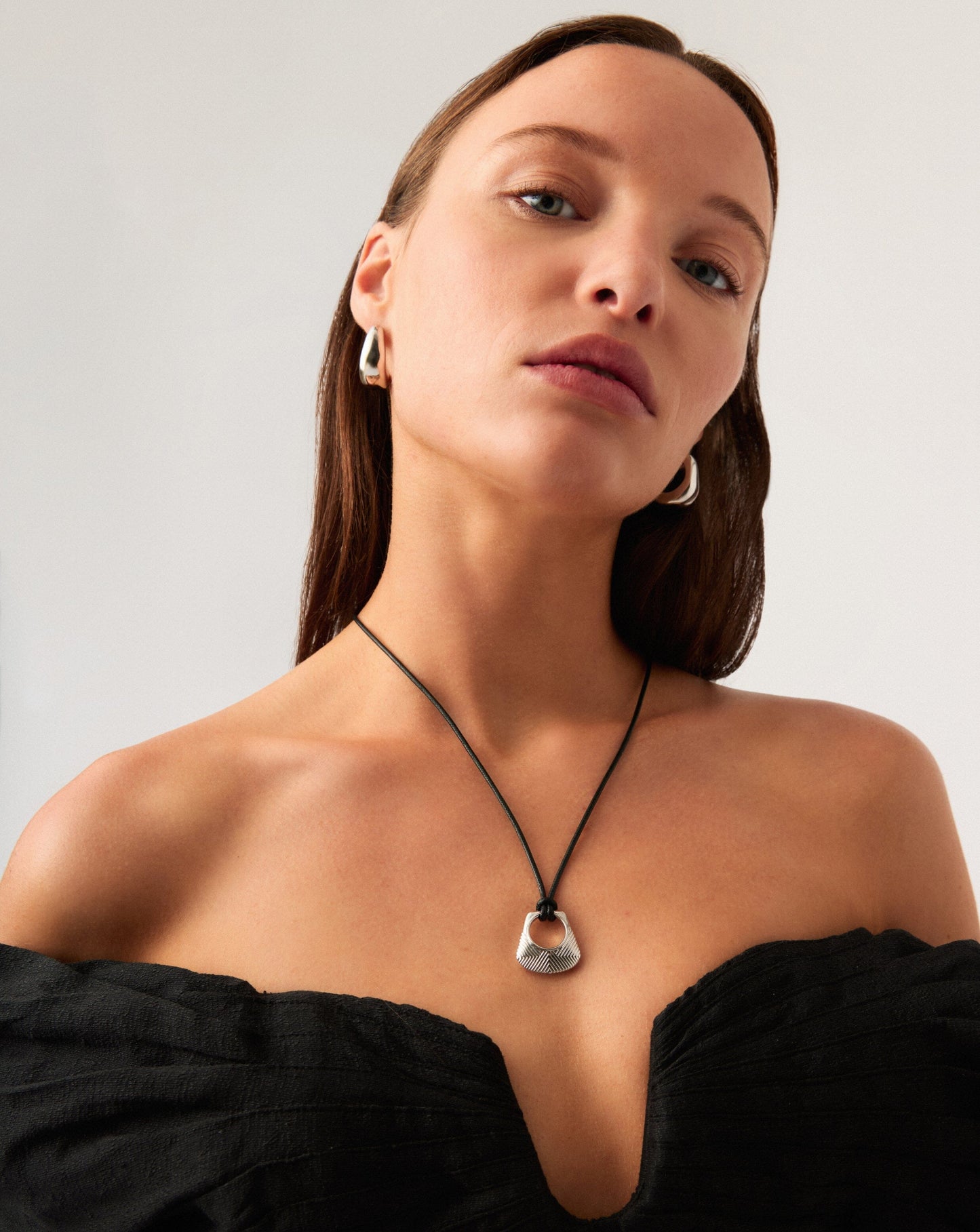 Hera Ridge Pendant Cord Necklace | Silver Plated Necklaces Missoma