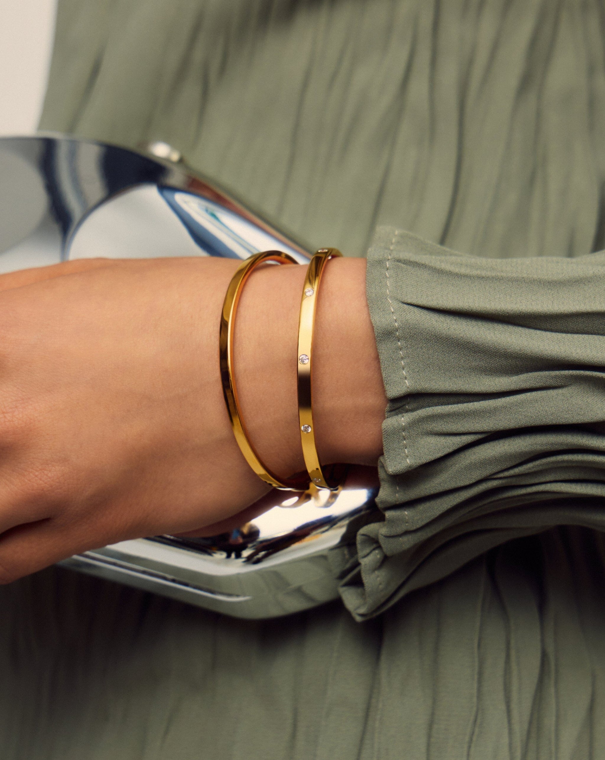 Interstellar Hinged Bangle | 18k Gold Vermeil/Cubic Zirconia Bracelets Missoma