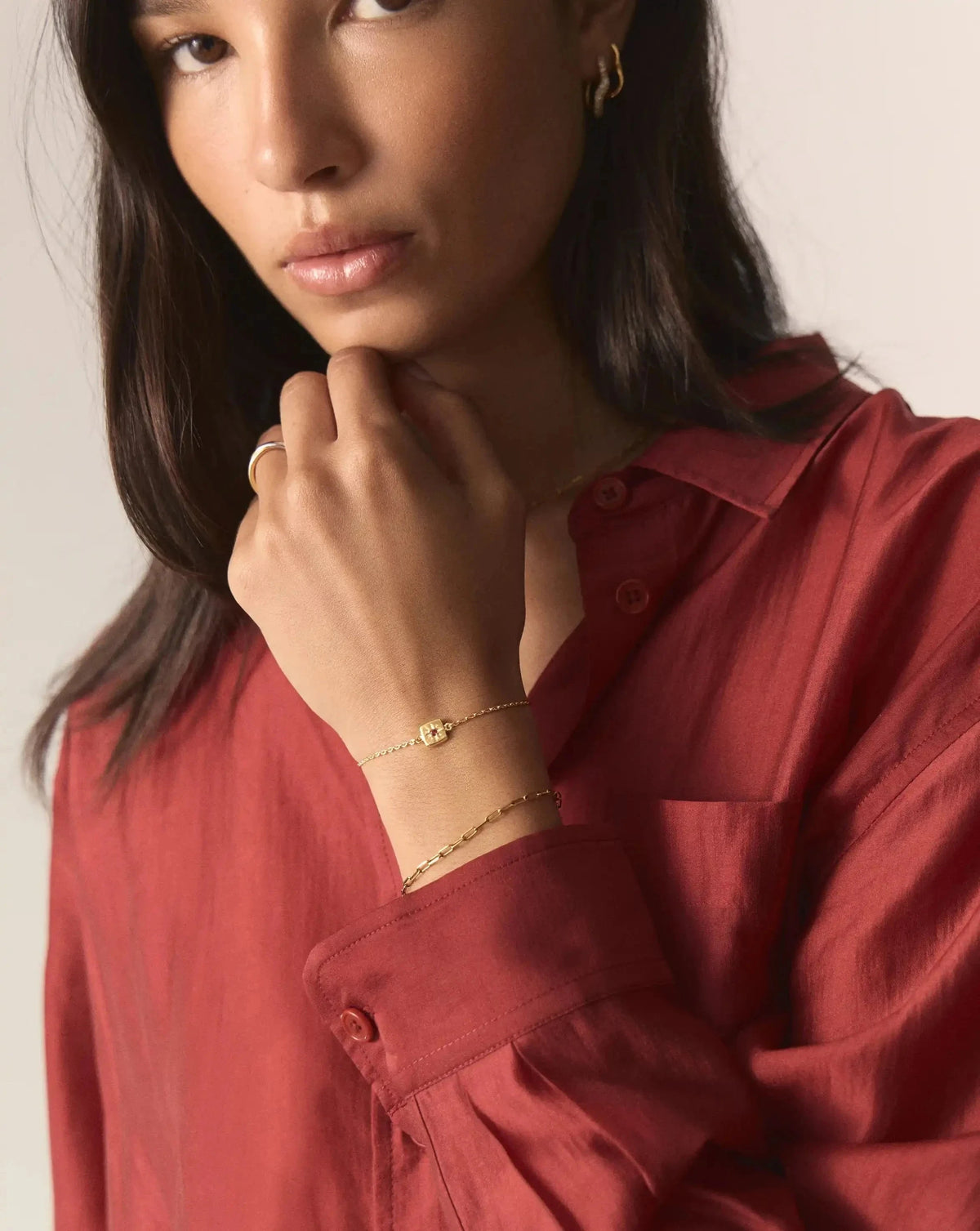 January Birthstone Slider Bracelet | 18k Gold Plated/Natural Garnet Bracelets Missoma
