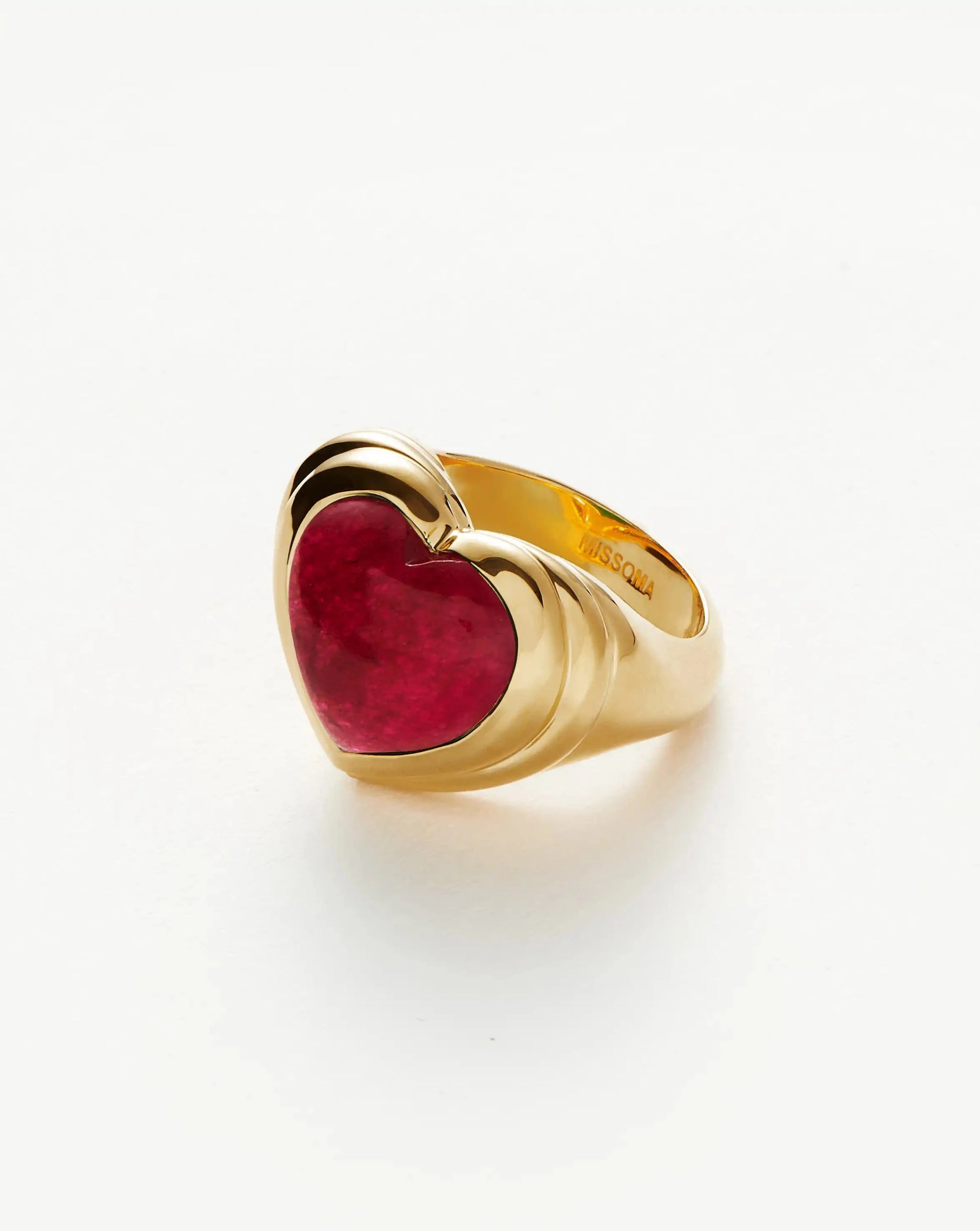 Jelly Heart Gemstone Ring | 18k Gold Plated/Pink Quartz Rings Missoma